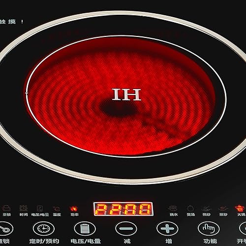 Miniatura 4 de Placa de cocción de doble inducción, quemador portátil de doble quemador digital de cerámica de 1400 W y quemador de inducción de 1200 W, control de