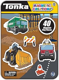 TCG Toys Tonka Magnetic Creations: 40-Piece Set with Portable Storage Tin