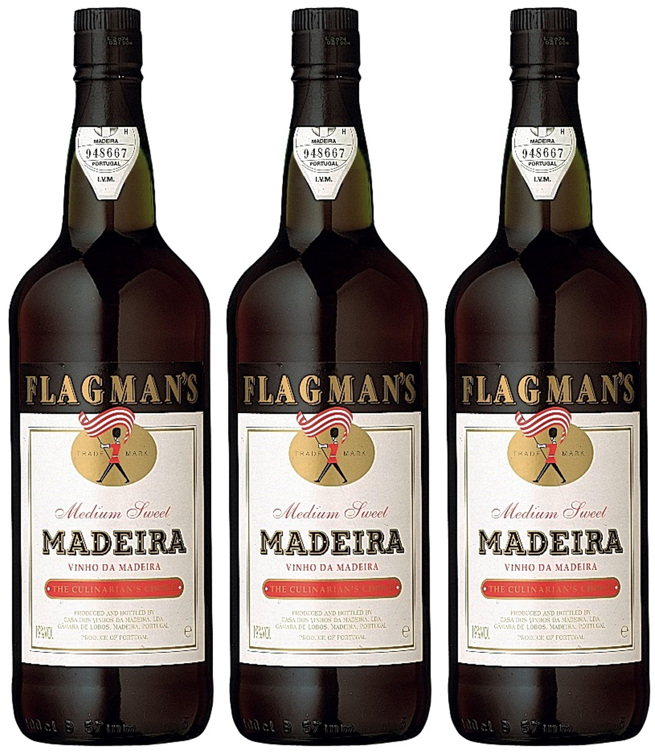 Flagman's Madeira – Der edle, halbsüße Likörwein von der portugiesischen Insel Madeira (3 x 1l)