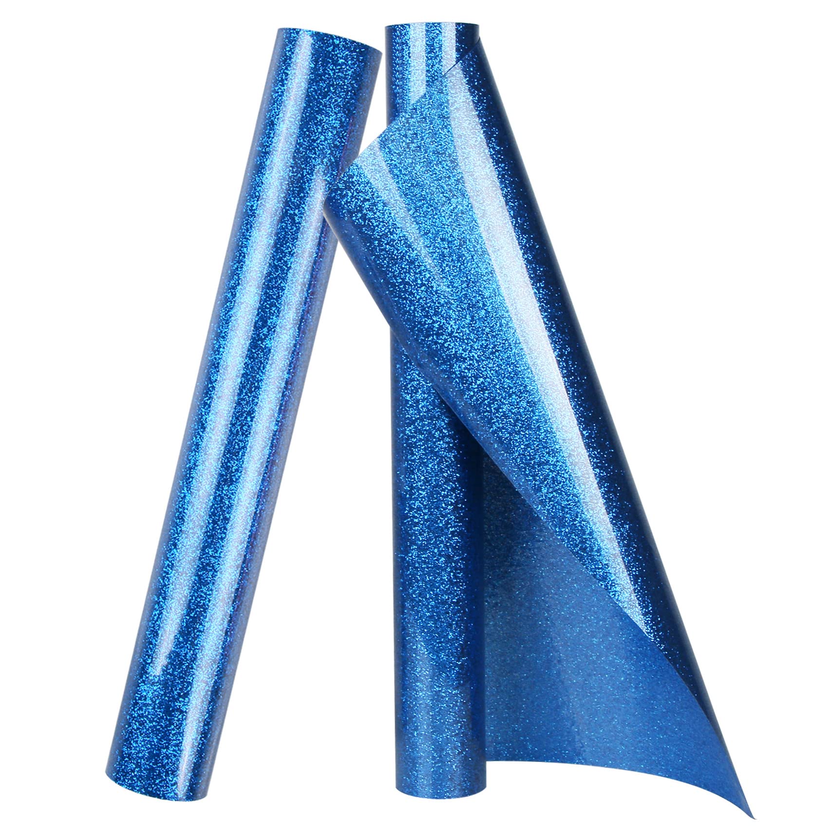 TORC Royal Blue Glitter HTV Heat Transfer Vinyl Roll 12 inch x 10 ft Iron on Vinyl for T Shirts Crafts