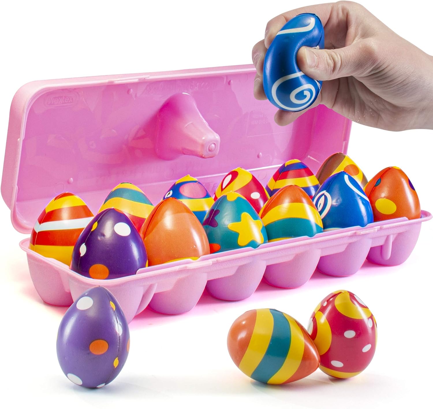 Prextex 12 Squishy Easter Eggs for Easter Hunts and Party