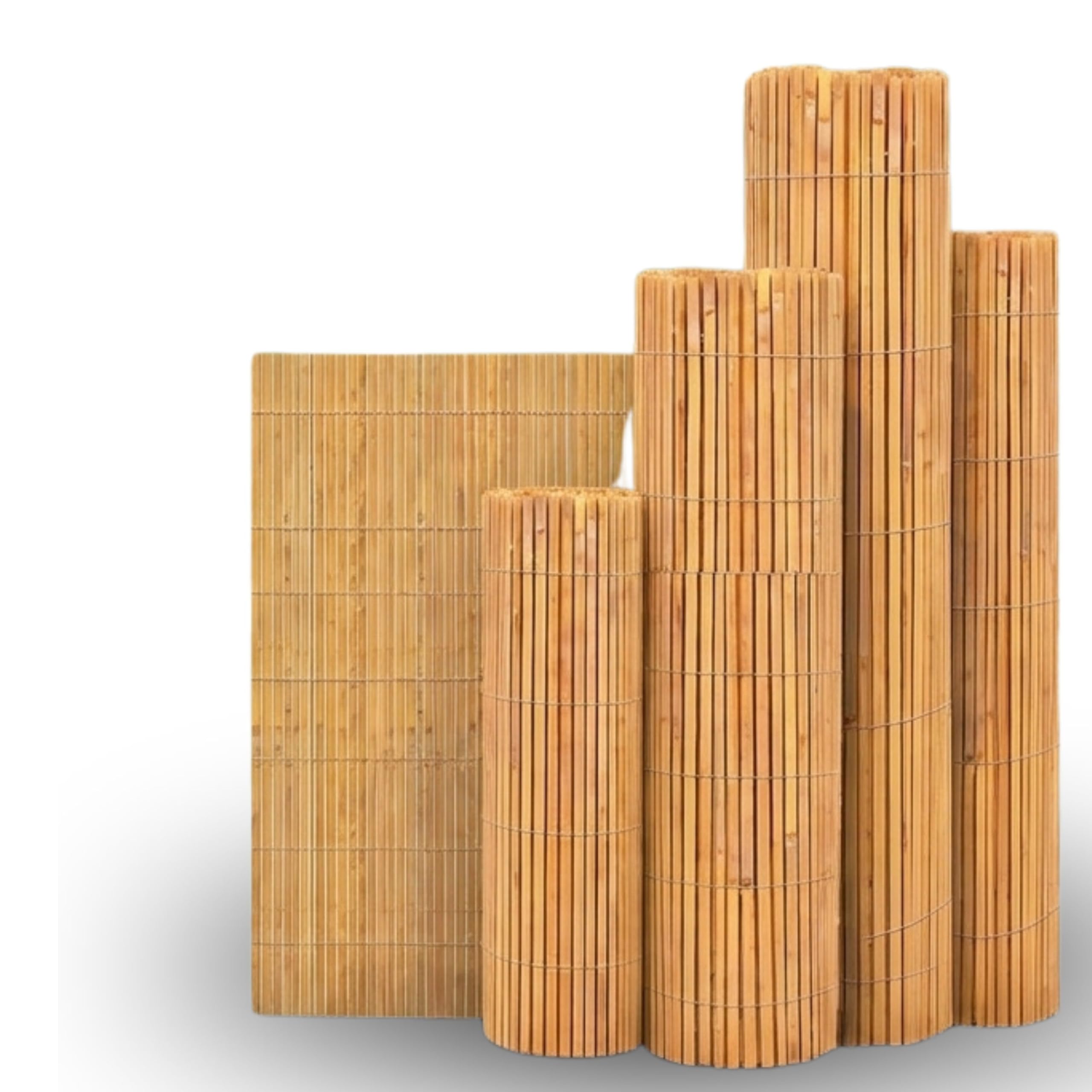 HMIR Natural Bamboo Slat Screening Garden Fence Roll, Outdoor Fencing Panel, Garden Bamboo Fencing, Outdoor Protective Screens Wind & Privacy Slat Screening