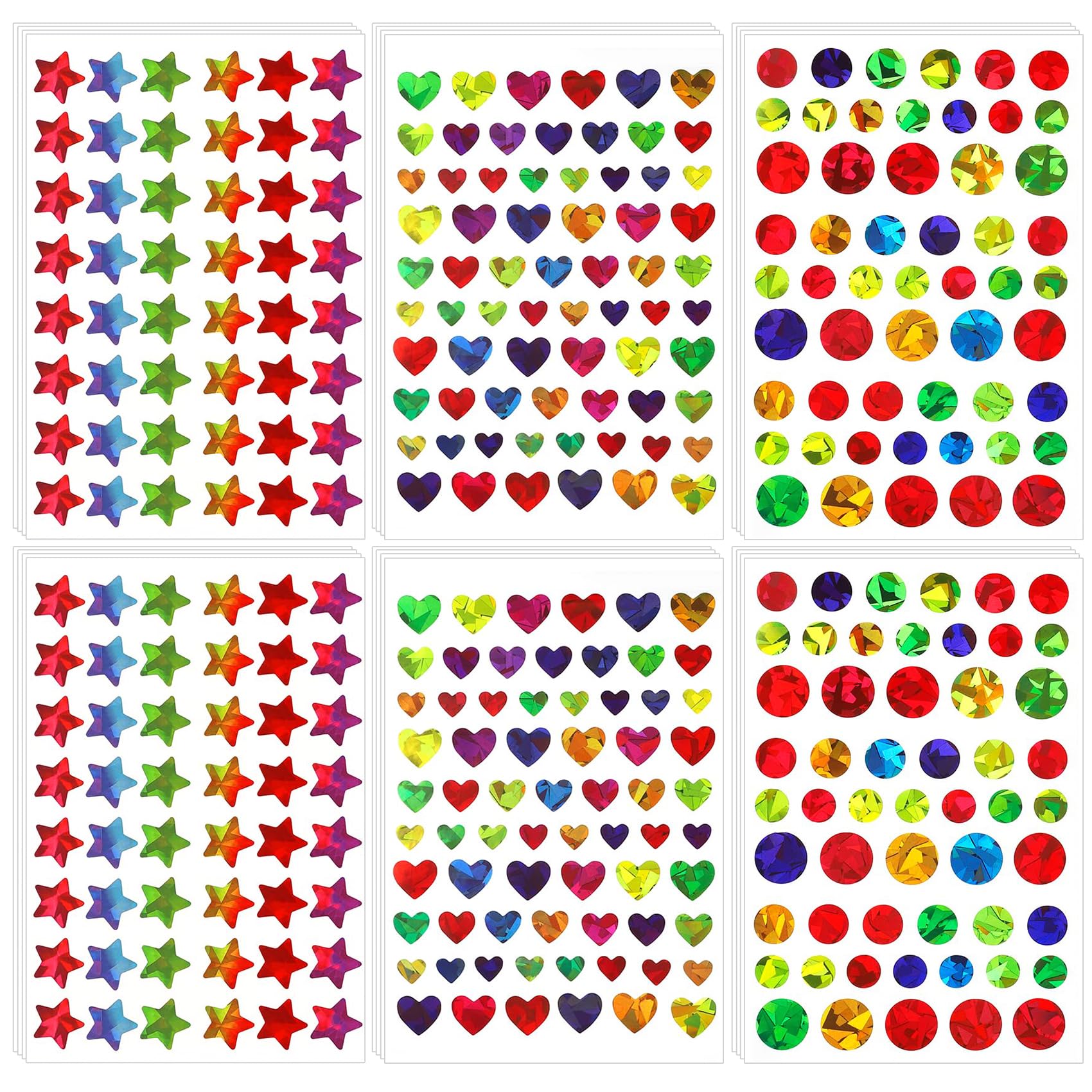 Star Stickers,Star Sticker – 30 Sheets Of Colourful Holographic Foil Stars, For Kids, Student Planners, Teacher Supplies, Reward Charts And Diy Crafts