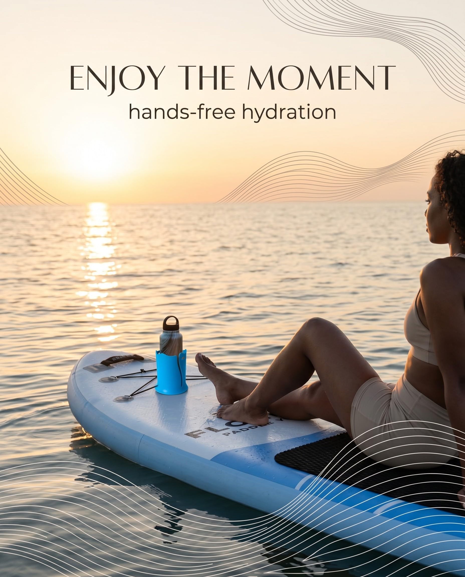 Set da 2 Supporto Borraccia SUP Blu Rosso, Stabile e Universale per Paddle Board, Kayak, Tavola da Surf, Antiscivolo, mantiene la borraccia sicura e a portata di mano