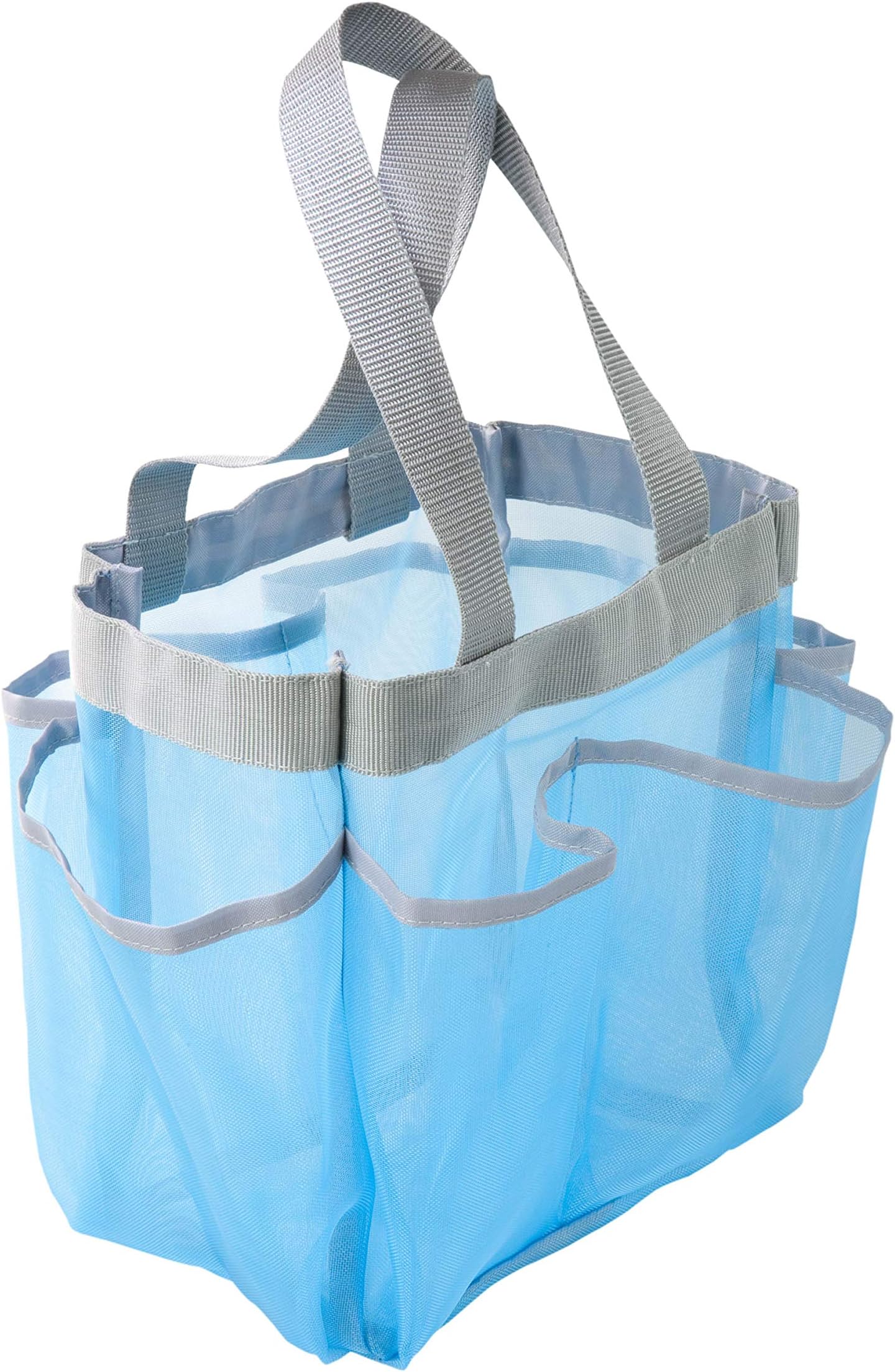 Honey-Can-Do SFT-01103 Quick Dry Shower Tote, 7-Pocket, Blue,Small