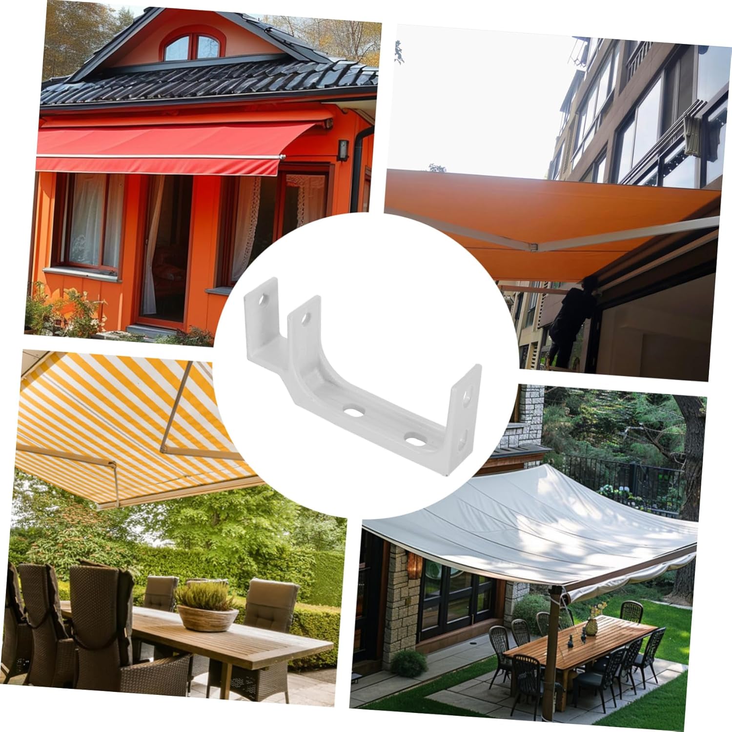 Healifty Weatherproof Awning Bracket for Square Tube Roof Mounting Hardware for Retractable Electric and Manual Outdoor Window Awnings Easy Installation for Patios Gardens and Canopies