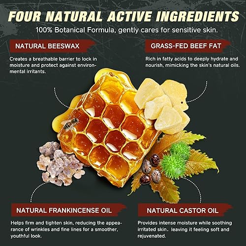 Miniatura 3 de Crema de aceite de incienso de ricino de seco, sarga de res para el cuidado de la piel con bálsamo de aceite de ricino e incienso, crema hidratante
