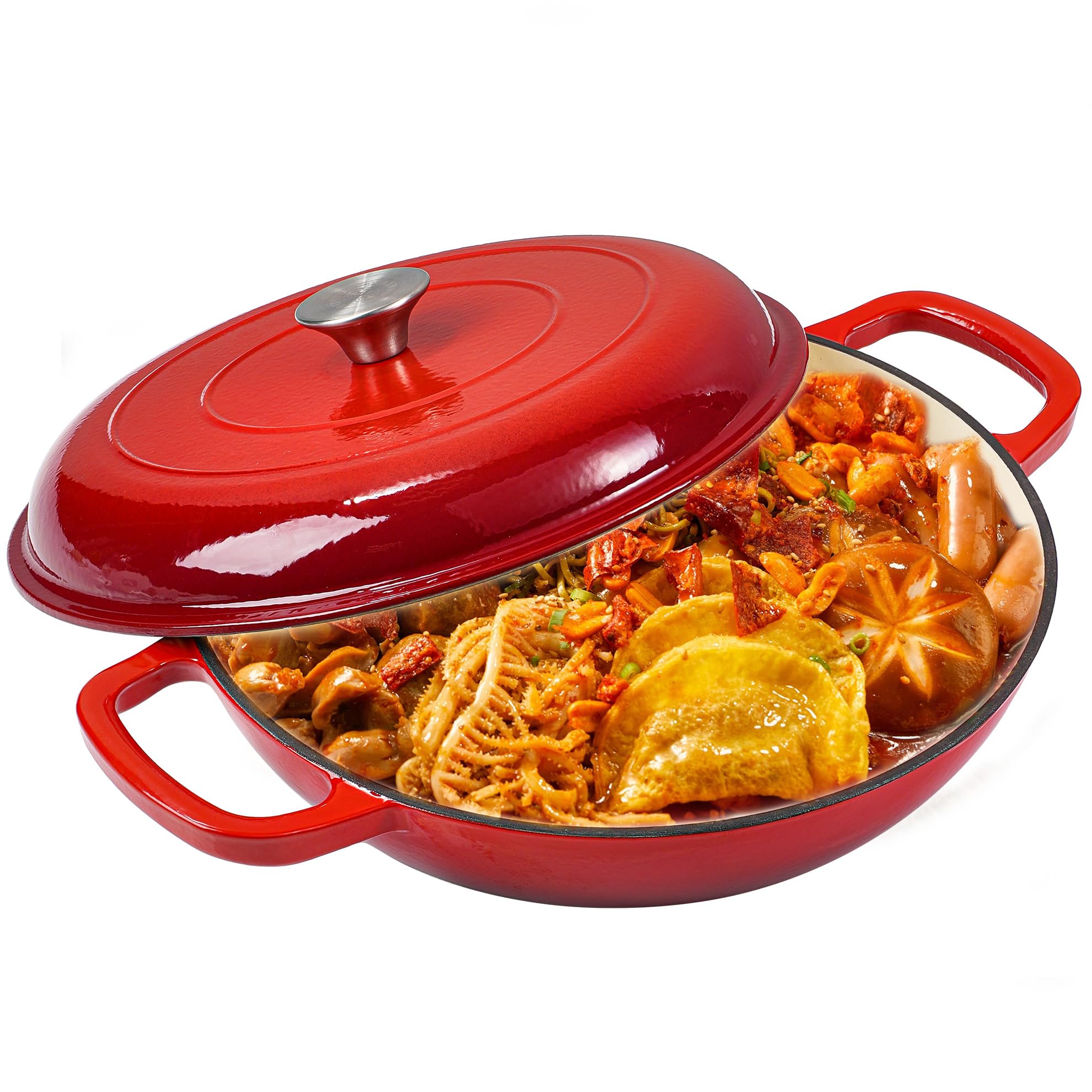 Vivicreate 3.5 Quart Enamel Cast Iron Dutch Oven Pot with Lid