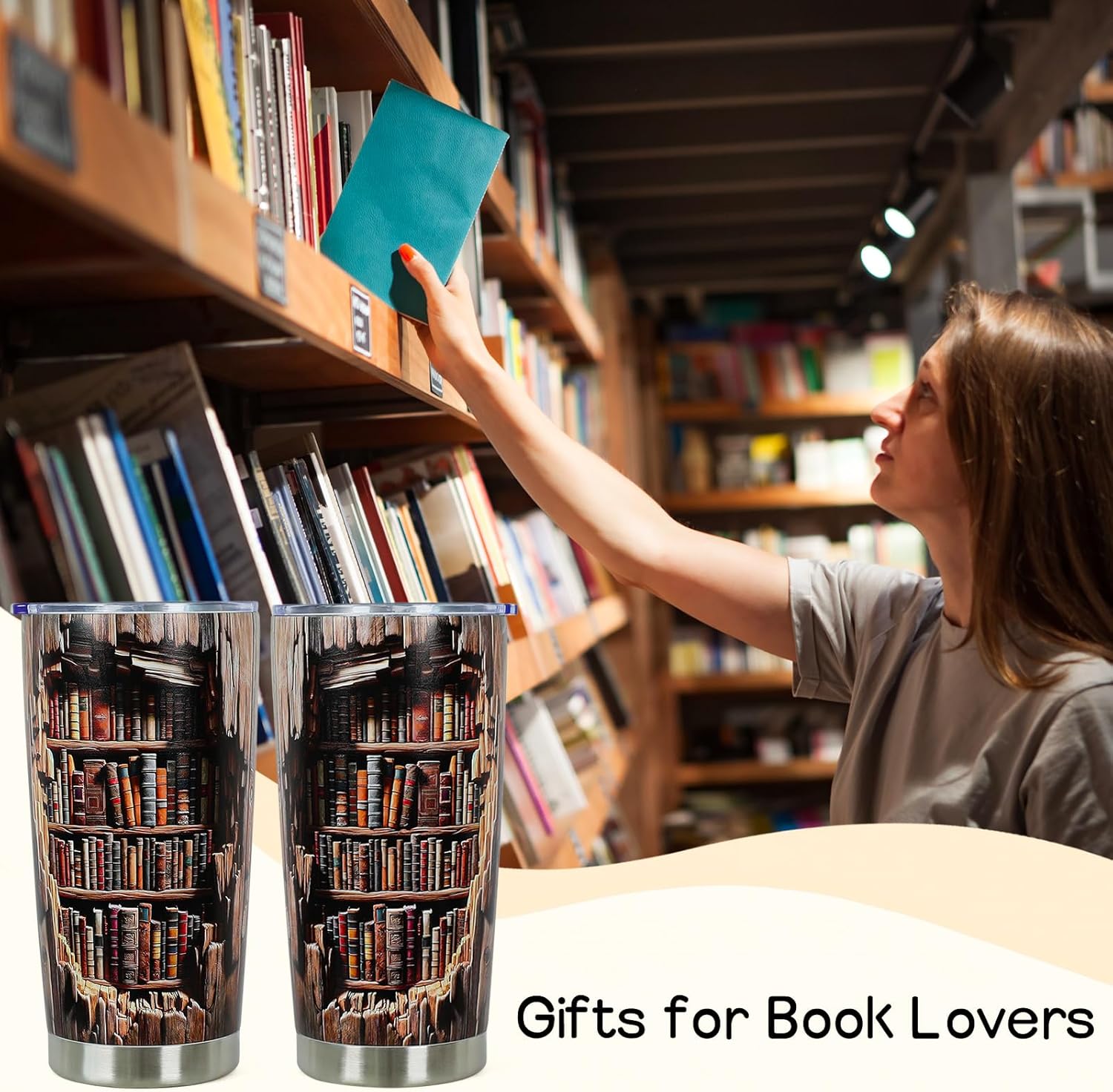Book Lovers Gifts for Women - Book Club Gifts for Reader - Retirement Teachers Day Christmas Birthday Gift for Women Who Love Books - 20oz Tumbler Gift for Bookworm Bookish Librarian - Image 2
