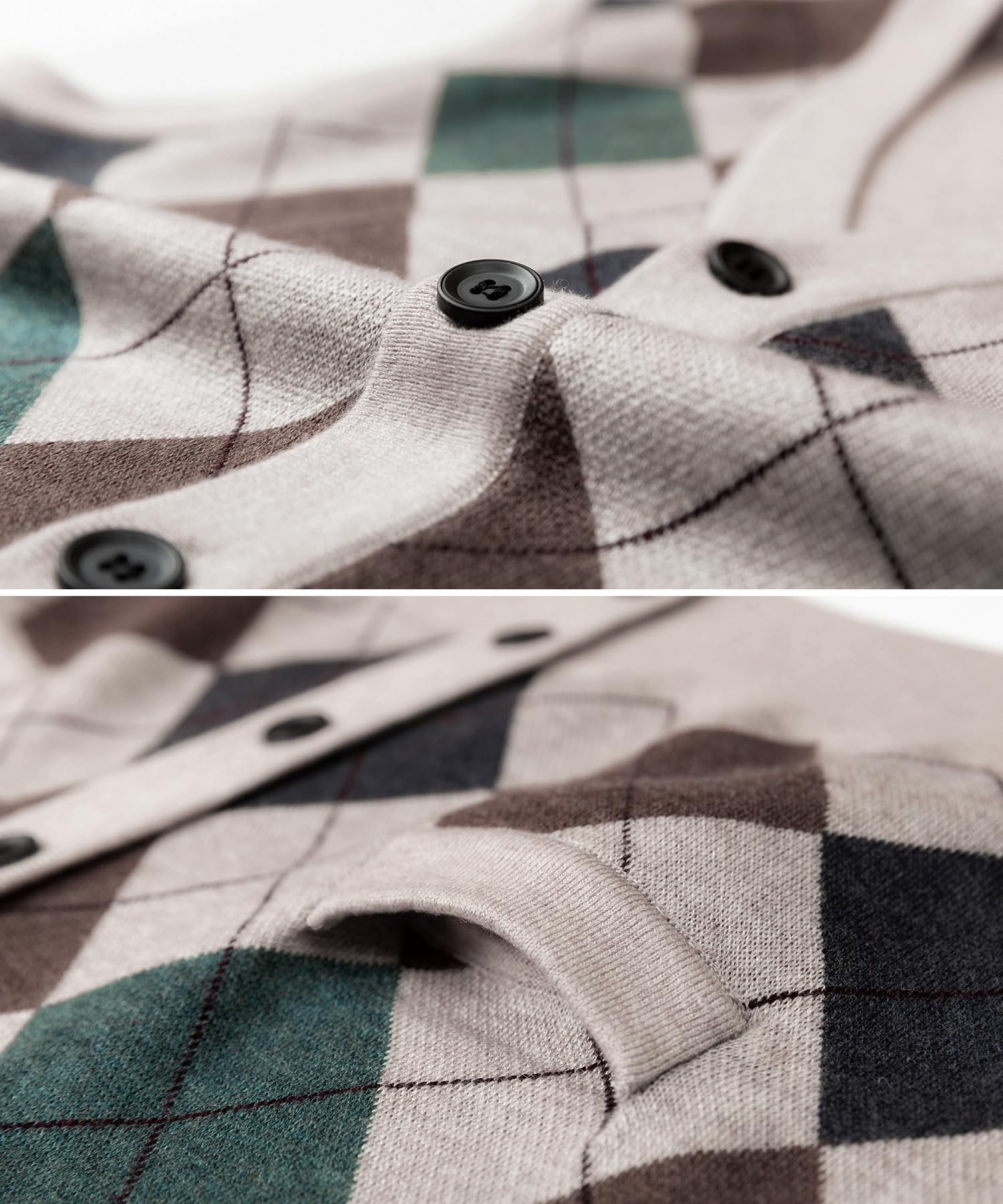 Pulls et Gilet Tricot pour Homme Classique Cardigan sans Manches Argyle Maille Épais Pull-Over Chemise Tricoté Débardeurs avec Bouton d'automne Hiver