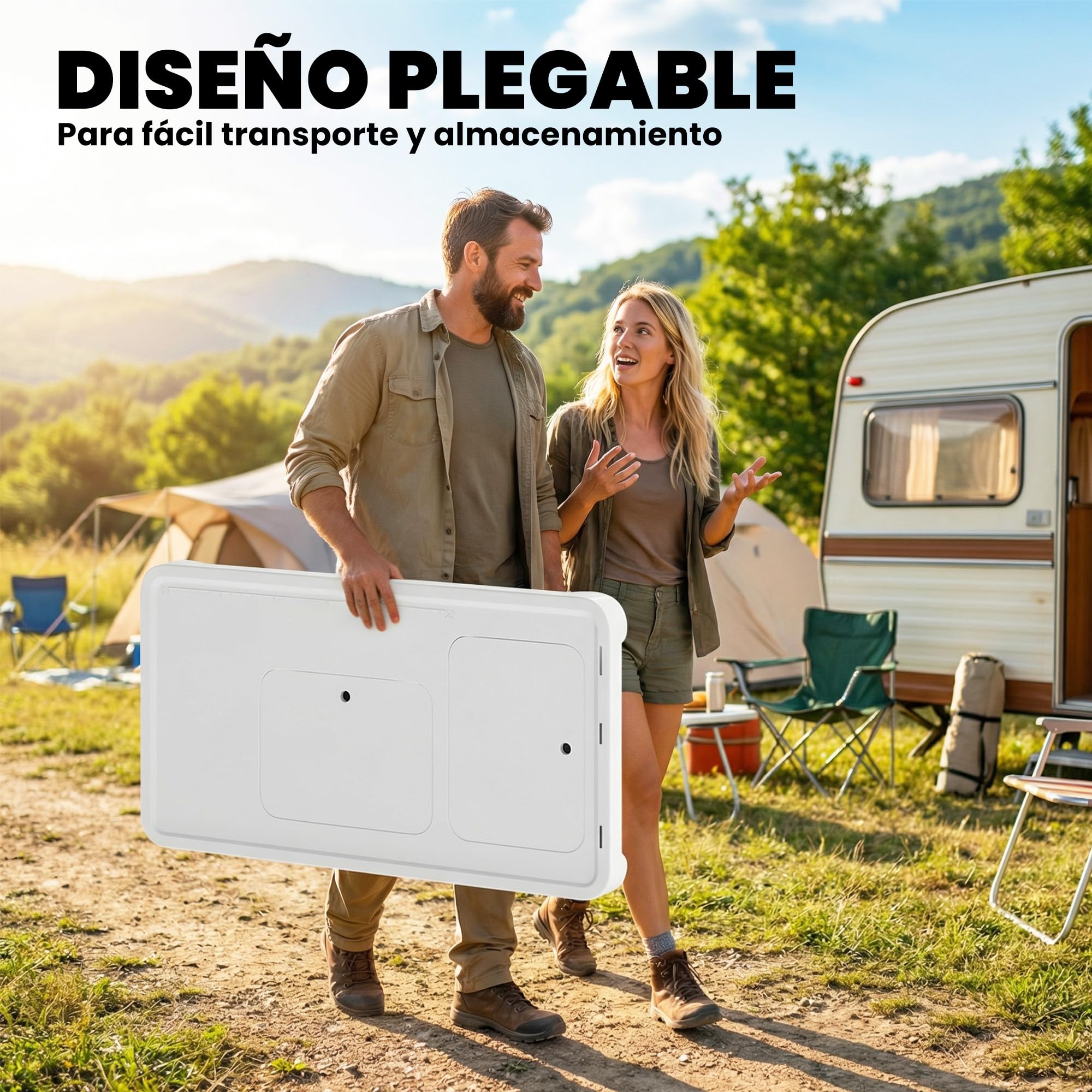 Outsunny Table de Nettoyage Portable pour Poisson, Table Pliante de Camping avec 2 éviers, Robinet, Tuyau, étagère latérale, Grille, tiroir, Panier, règle, rainures, Station de Nettoyage pour la