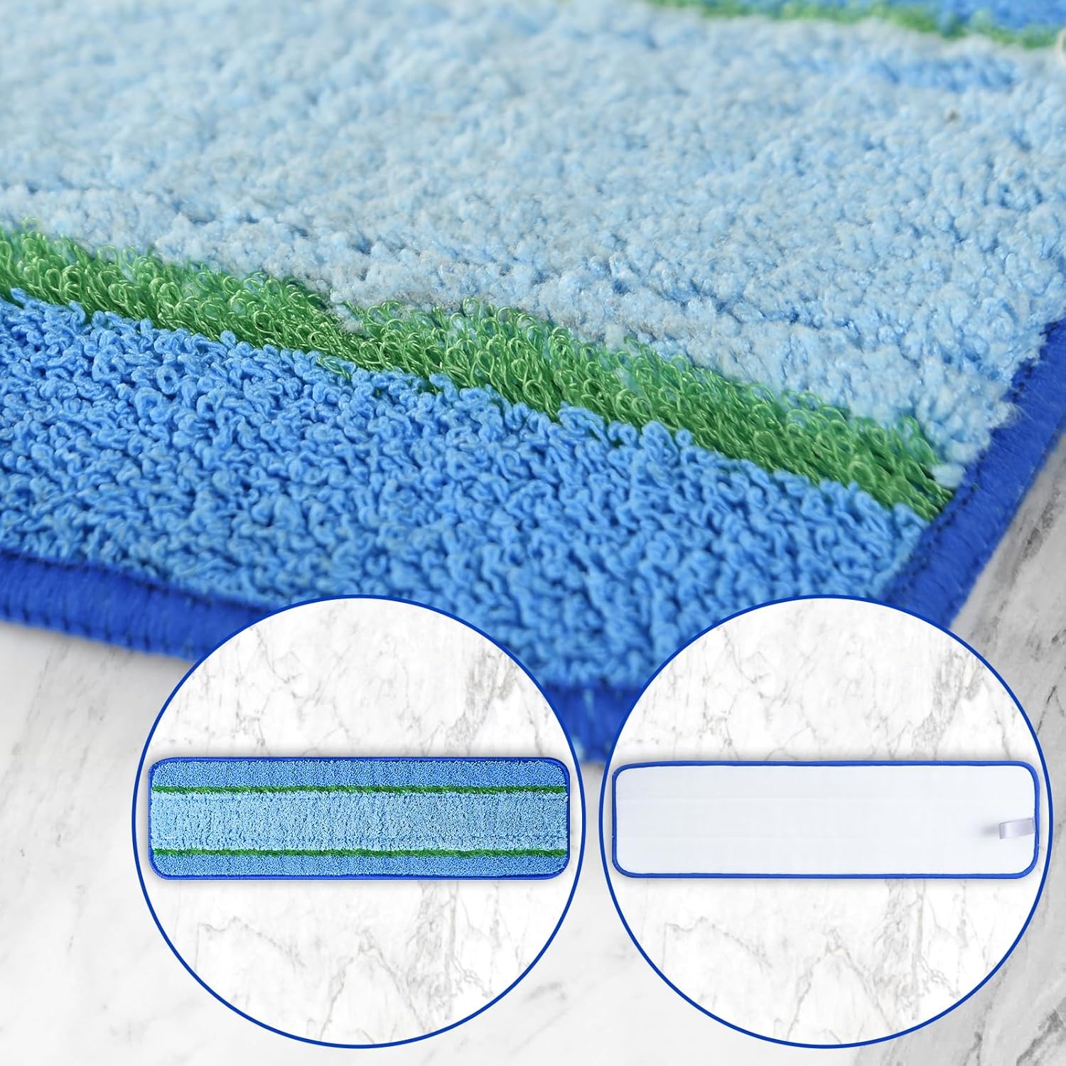 8 Pack Mop Pads Replacement for Bona Family of Mops, Washable & Reusable Microfiber Cleaning Pad for Hardwood and Multi-Surface (3 Deep Clean Pads + 3 Microfiber Cleaning Pads + 2 Dusting Pads)