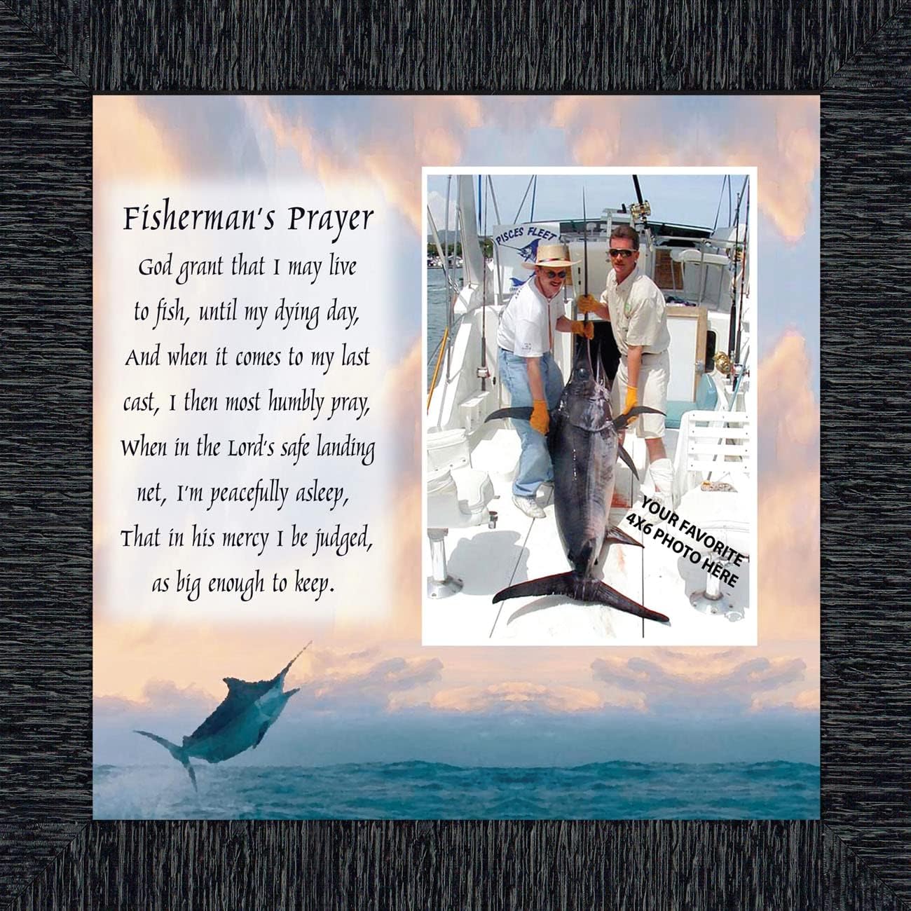 Deep Sea Fisherman’s Prayer, Personalized Fishermen's Gifts for the One You Love, Fishing Décor Picture Frame 9702CH