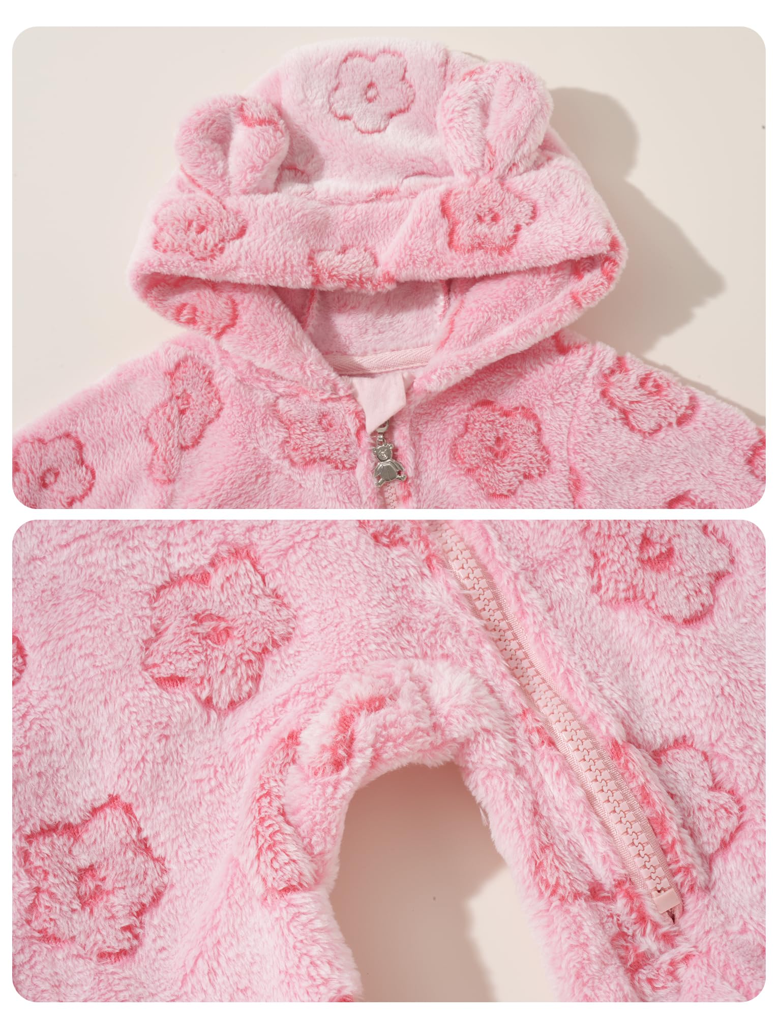 Happy Cherry - Pagliaccetto Inverno con Cappuccio Bambino Bambino Ragazza Tuta Flanella Neonato Break Caldo Cerniera Bambino Abbigliamento Un Pezzo per Autunno Primavera - 0-12 mesi - Verde