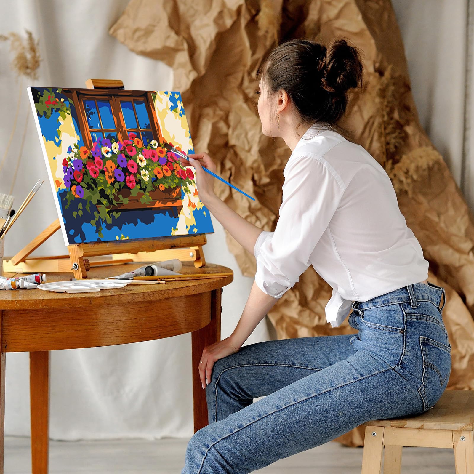 RICUVED Paint By Numbers Per Adulti E Bambini - Paesaggio 20x30cm Con Cornice, Colori E Pennelli - Kit Completo Fai Da Te - 5