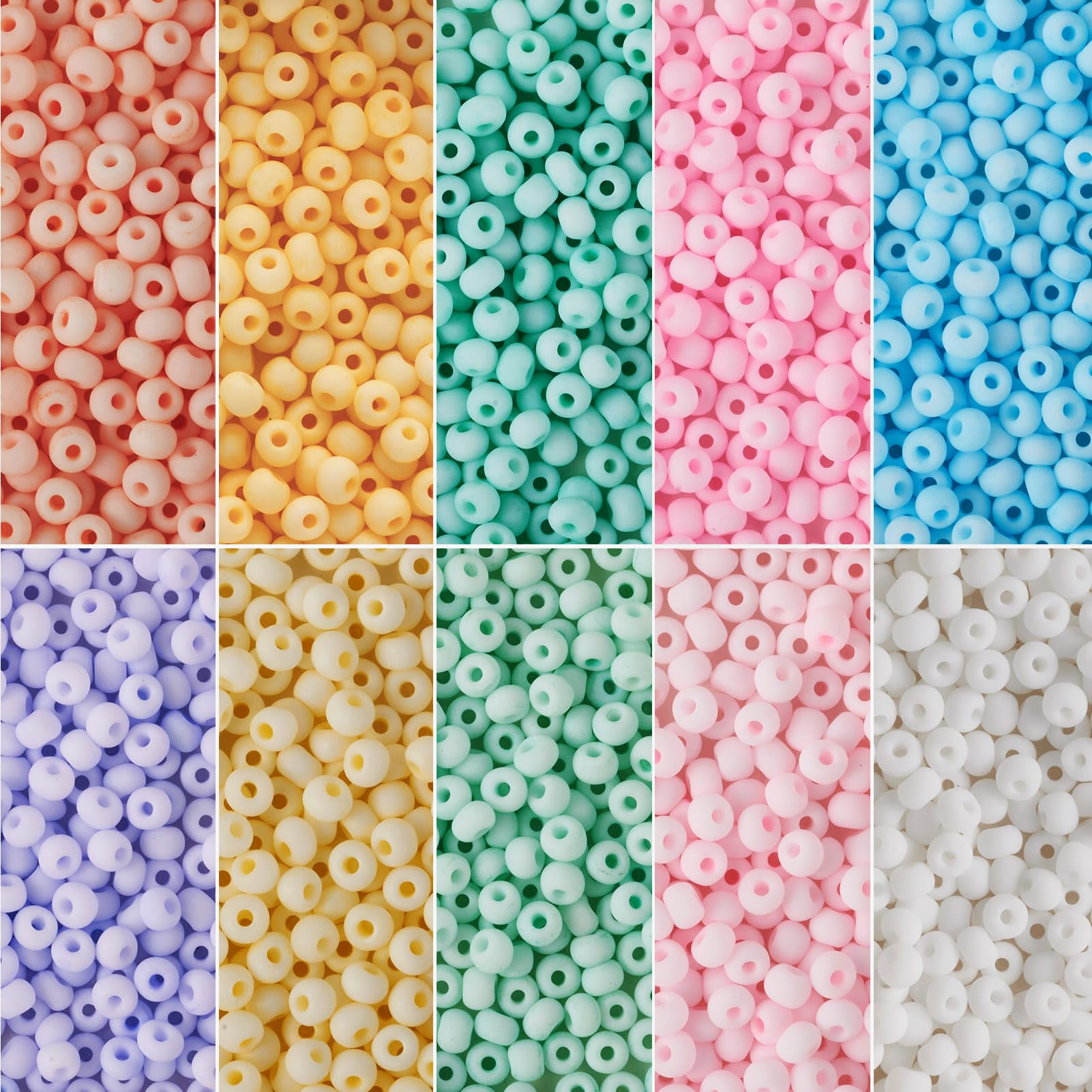 PandaHall Lot De 395 Perles Rectangulaires En Verre à 2 Trous Pour Fabrication De Bijoux