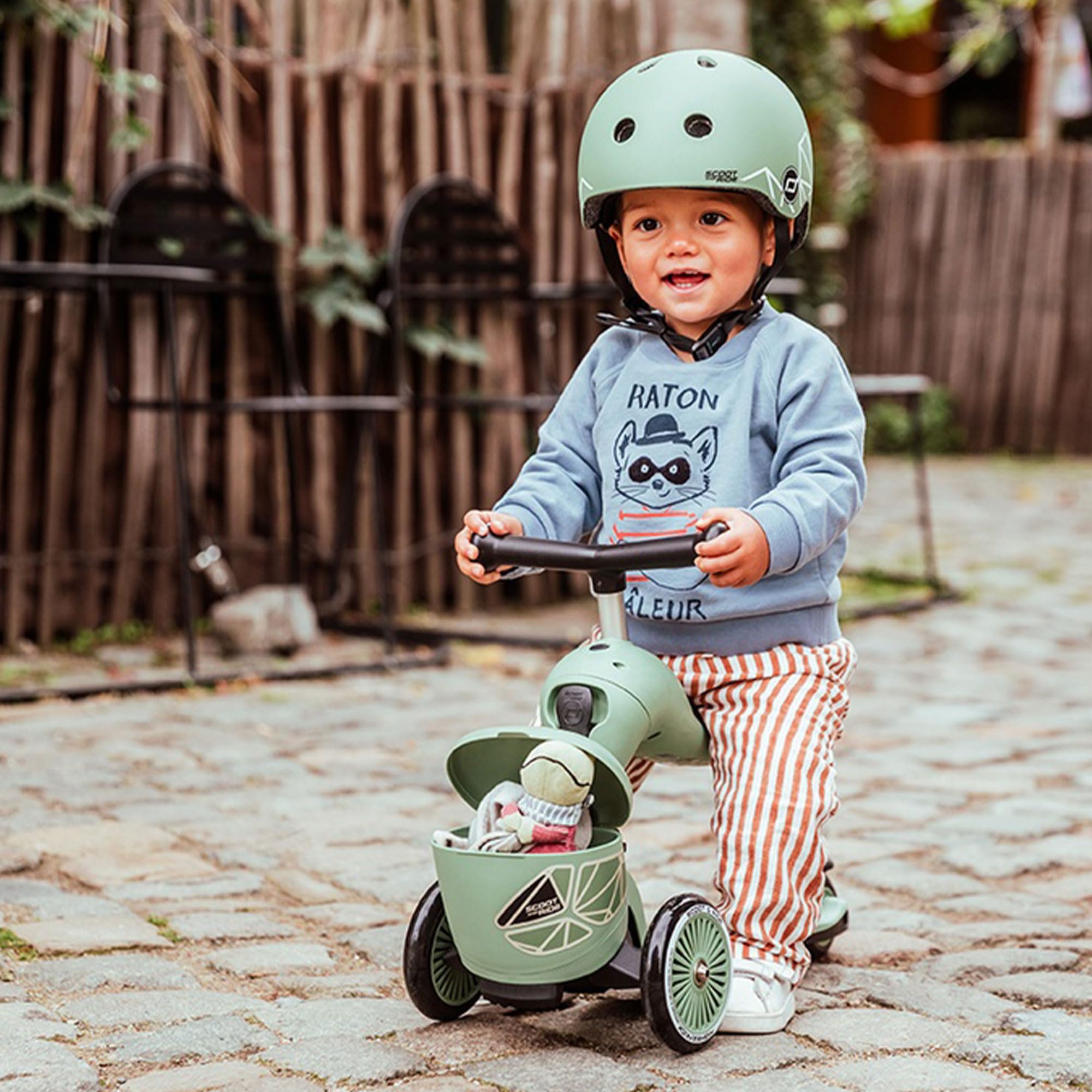 Scoot & Ride Unisex – Bambini Highwaykick 1 Lifestyle Kickboard con seduta e contenitore..