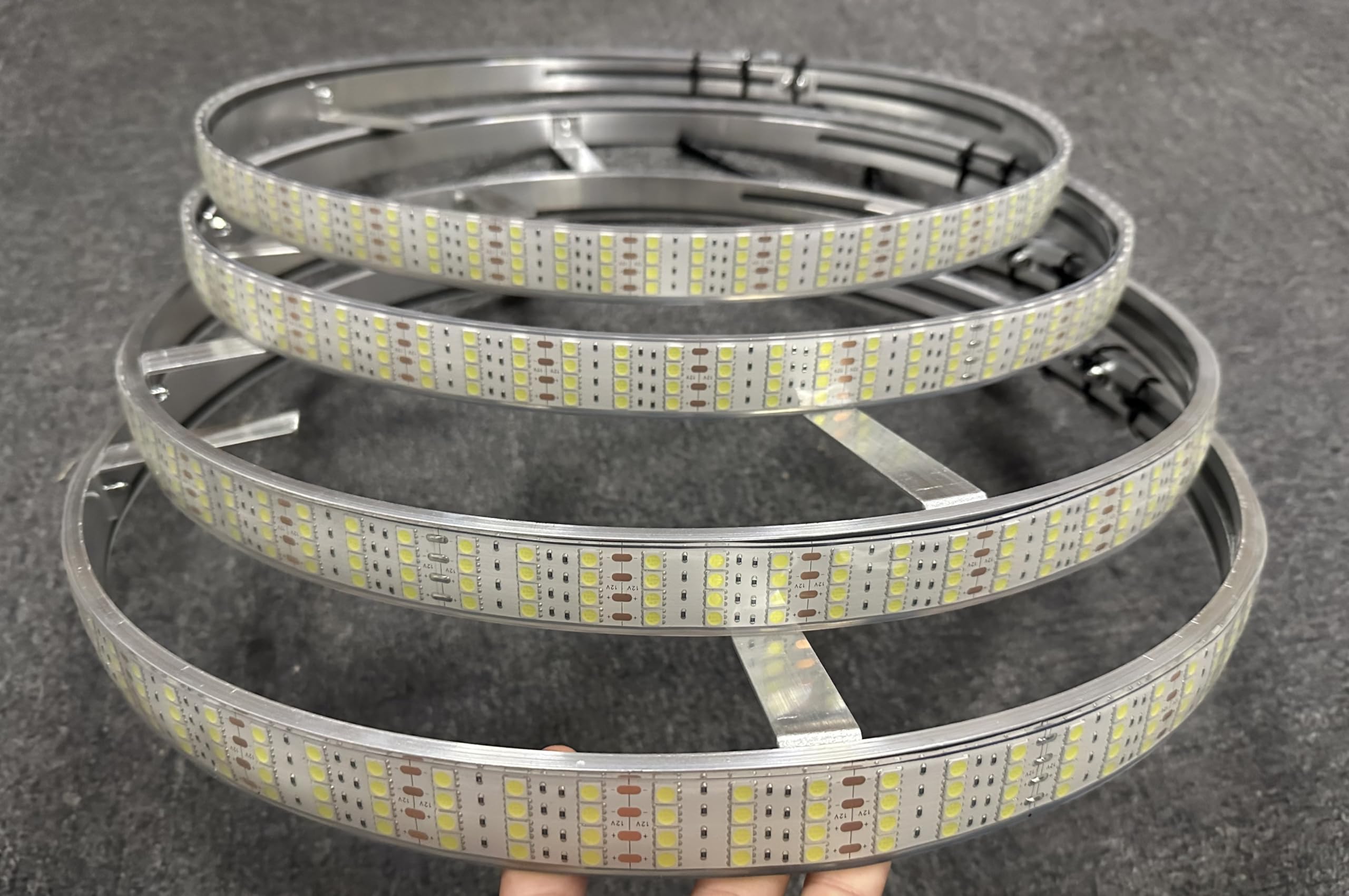 Photo 1 of SDO 15.5" Quad Row Pure White Rim Lights Flashing/Breathe LED Illuminated Wheel Ring Light High Intensity Cold White Tire Light for Car Truck Vehical Switch/Remote Ctrl(15.5'')