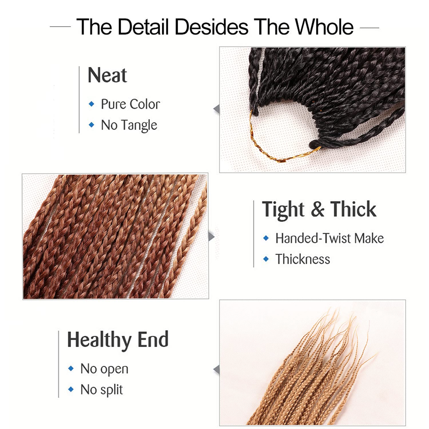 7 confezioni all'uncinetto Braids Meches extension capelli naturali per trecce africane parrucca nera parrucca donna naturale treccia africana donna (45,7 cm(confezione da 7), #1B-27-30)