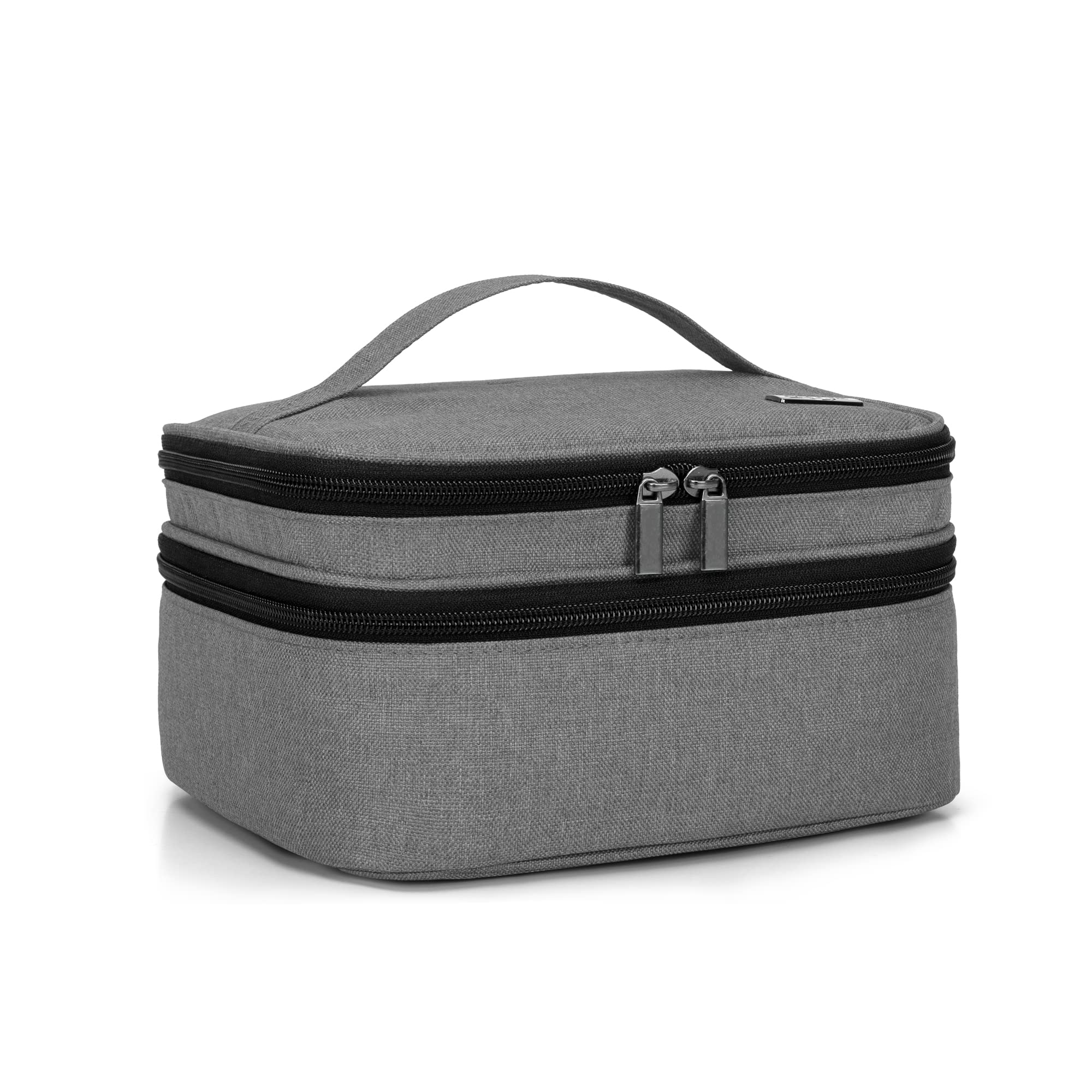 Photo 1 of LUXJA Double Layer Nail Polish Carrying Case Holds 30 Bottles, Gray