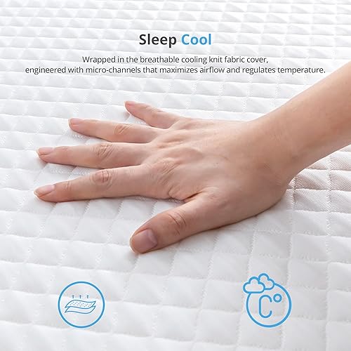 Miniatura 3 de EGOHOME Colchón King de 14 pulgadas en una caja, colchón de espuma viscoelástica de gel con funda de enfriamiento, firmeza media para alivio de