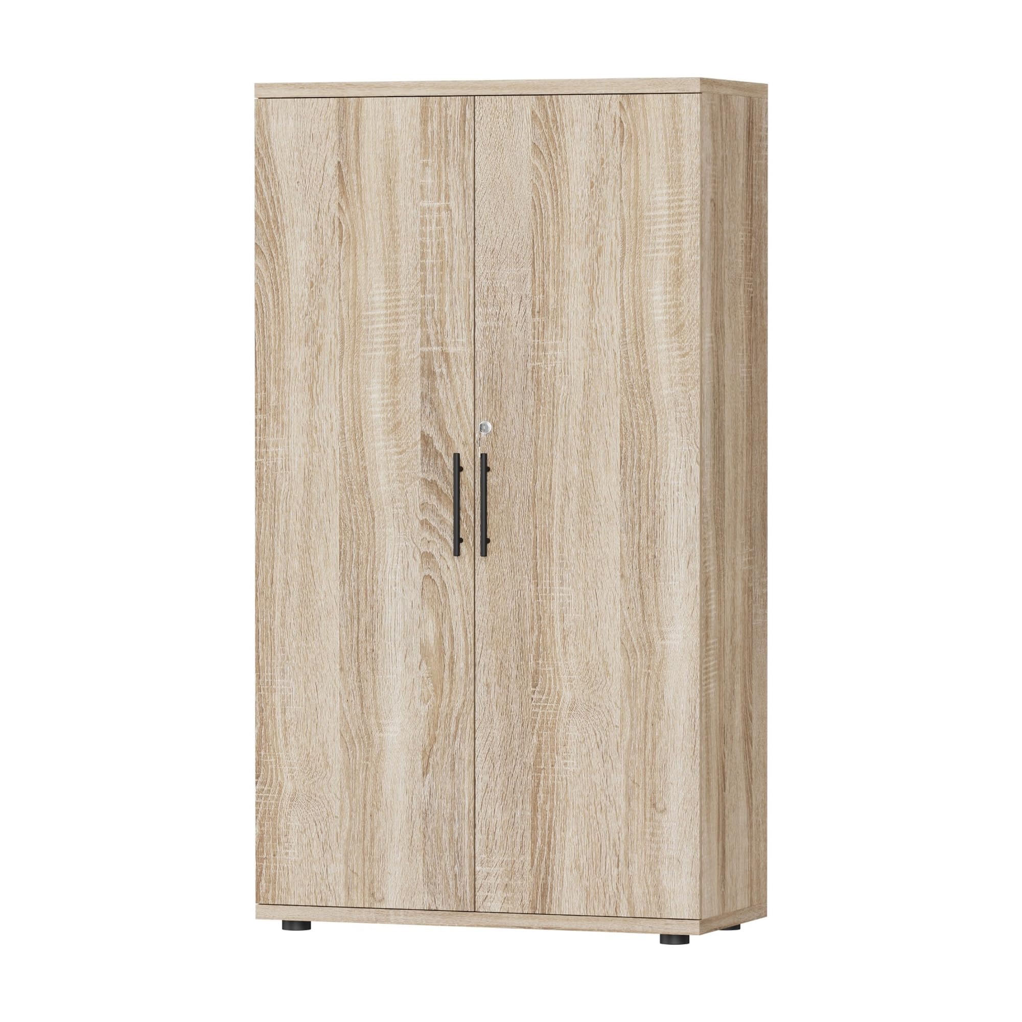 MMT Oak Storage Cabinet Cupboard Bookcase Filing Stationary Cabinet 2 Door