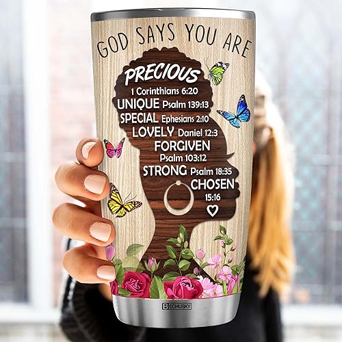 Vista 90 de BECHUSKY Vaso cristiano con versículo bíblico, regalos florales para mujeres, inspirador de fe, niña religiosa, mamá en cumpleaños, Pascua, Navidad