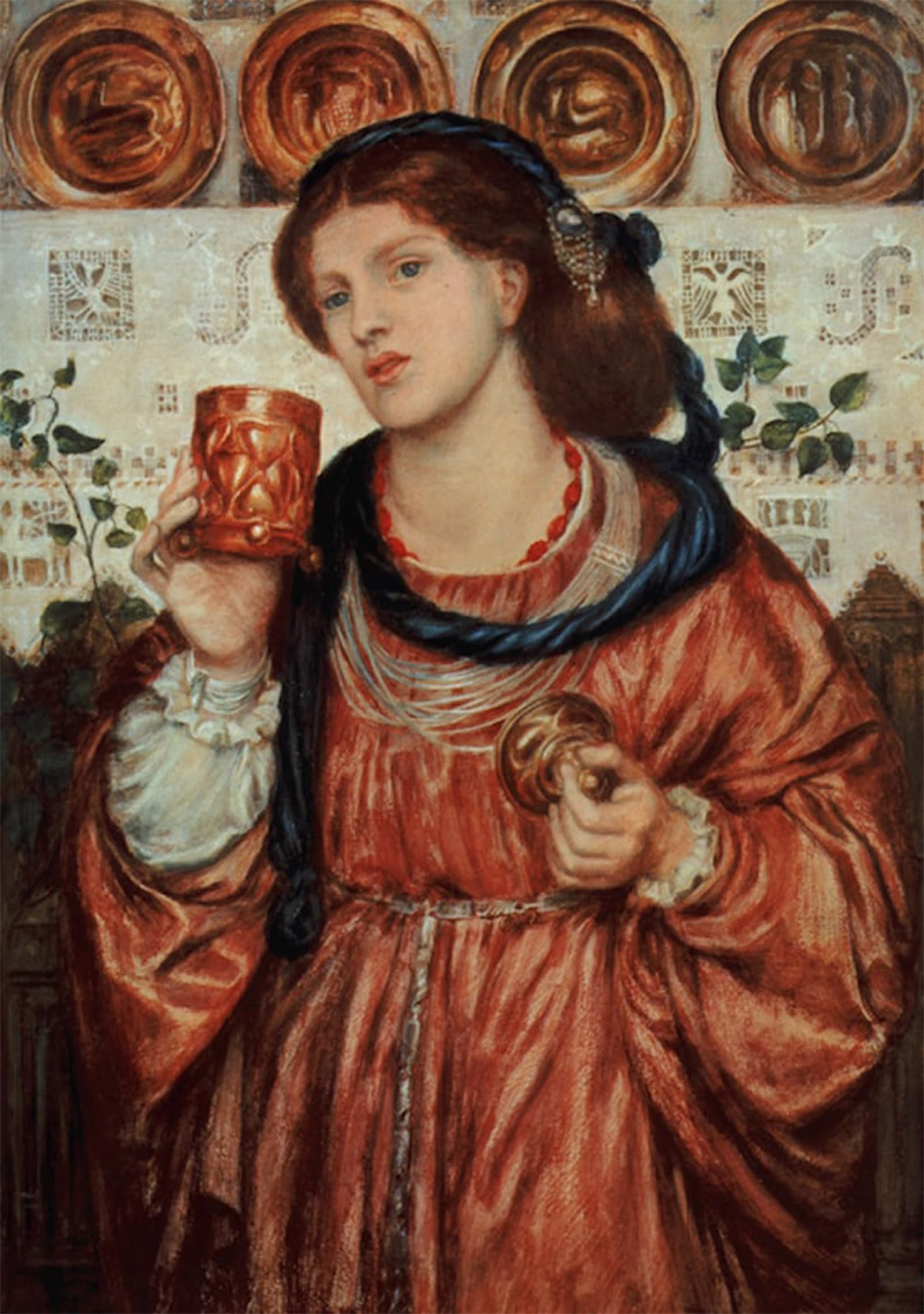 POSTERIIk Vintage Classic Picture Landscape Artwork the Loving Cup by Dante Gabriel Rossetti Portrait Canvas Painting for Office Home Decor 60x90cm