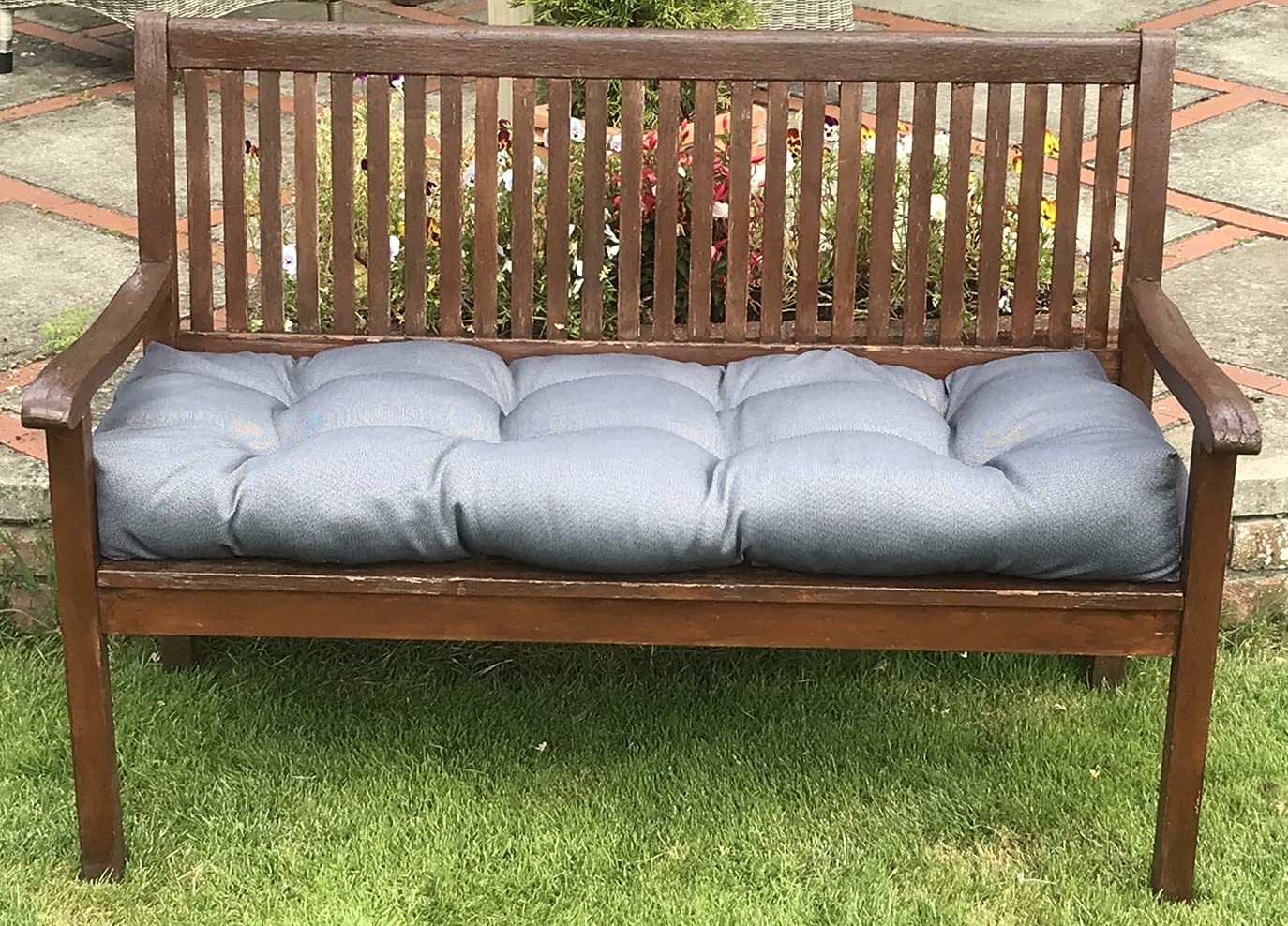Pnh Grey Bench Cushion/Swing Seat Cushion With Blown Fibre Inner, Plump Filled For Comfort, Many Colours & Sizes (4Ft (122Cm X 46Cm), )