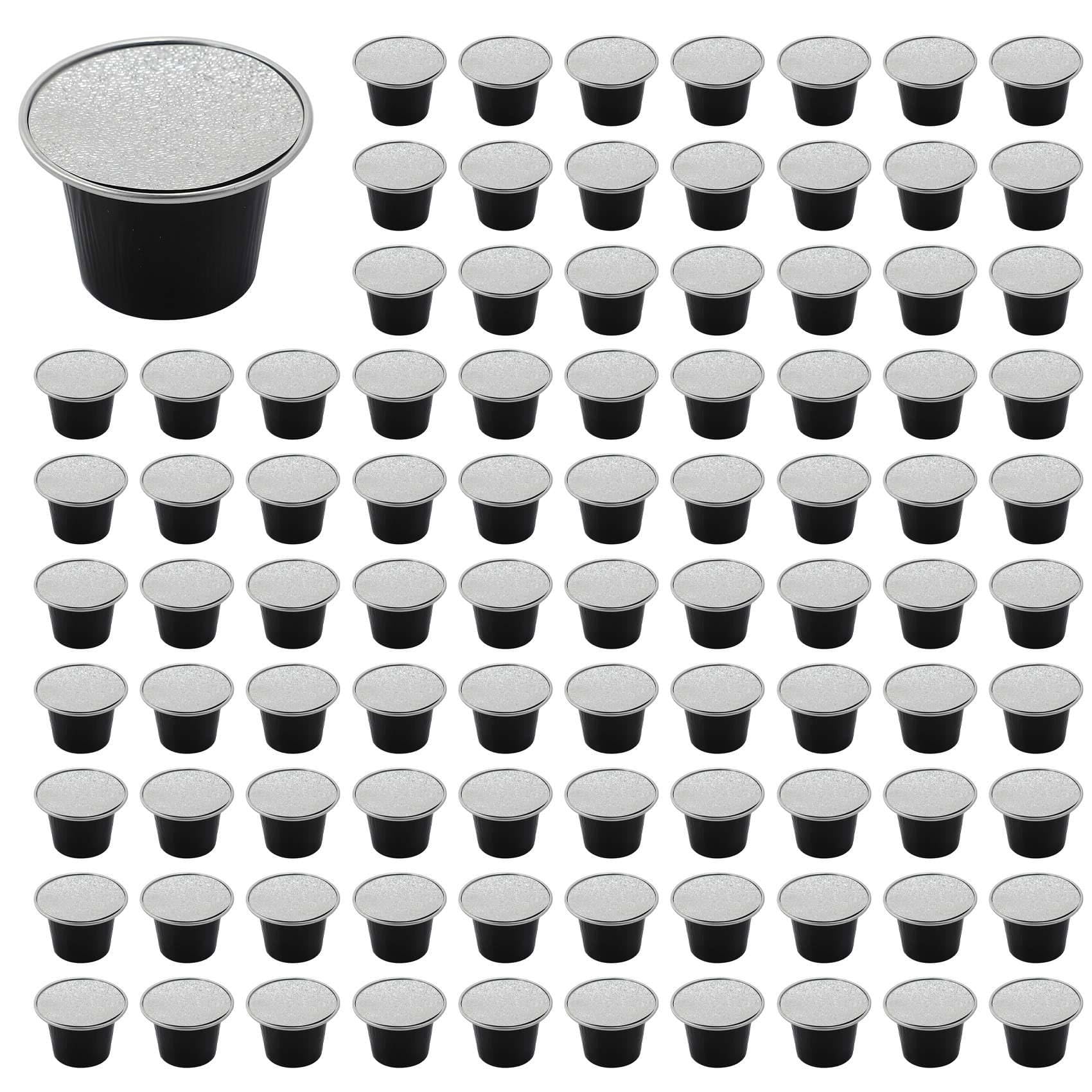 Vjsujehgy 150 Sets Refillable Coffee Capsules Cup Disposable Coffee Capsules Packaging Cafe Supplies for Black