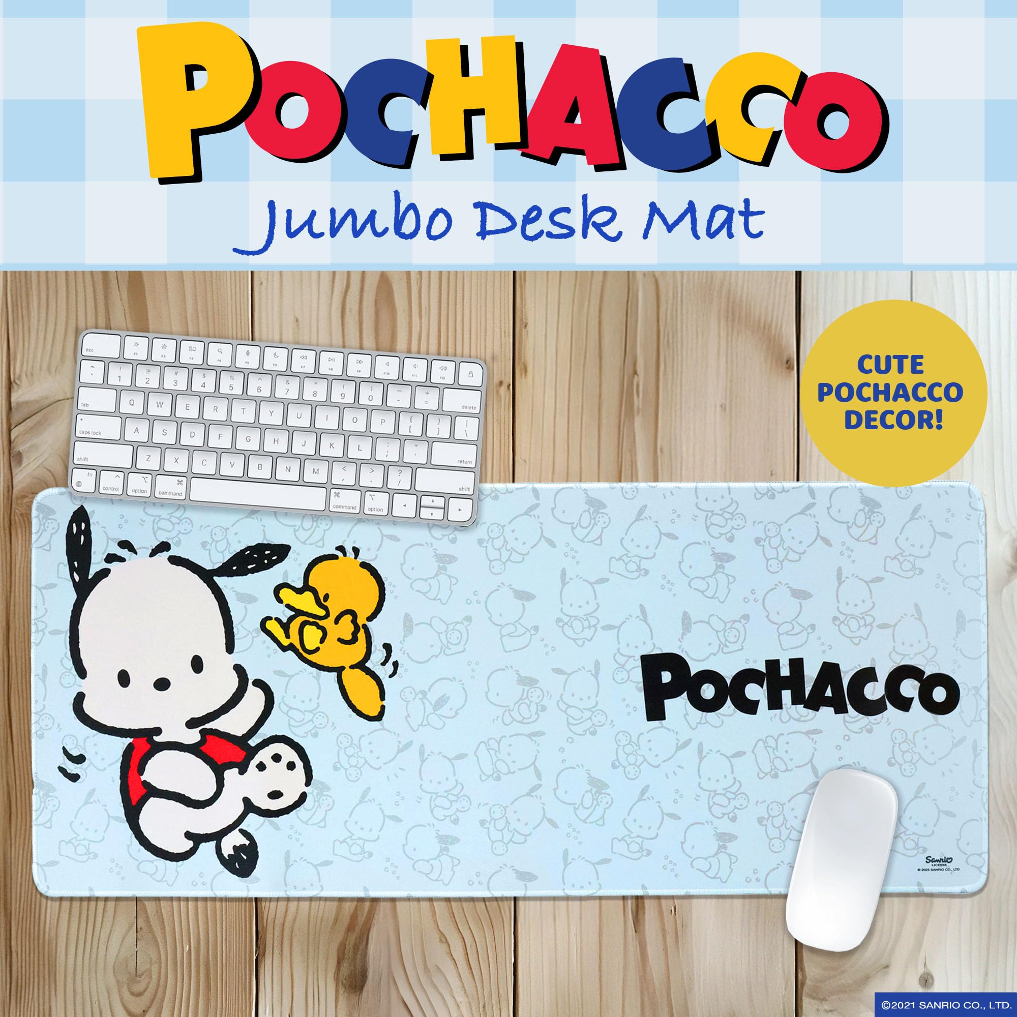 Hello Kitty Jumbo Pochacco Desk Mat, Large Desktop Mousepad, Kawaii Desk Pad, Cute Hello Kitty Decor, 70 x 30 cm - Image 2