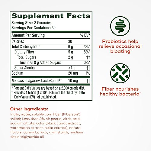 Miniatura 6 de Align Probióticos, probióticos + gomitas de fibra, probióticos ayudan a aliviar la hinchazón ocasional*, la fibra ayuda a mantener un sistema