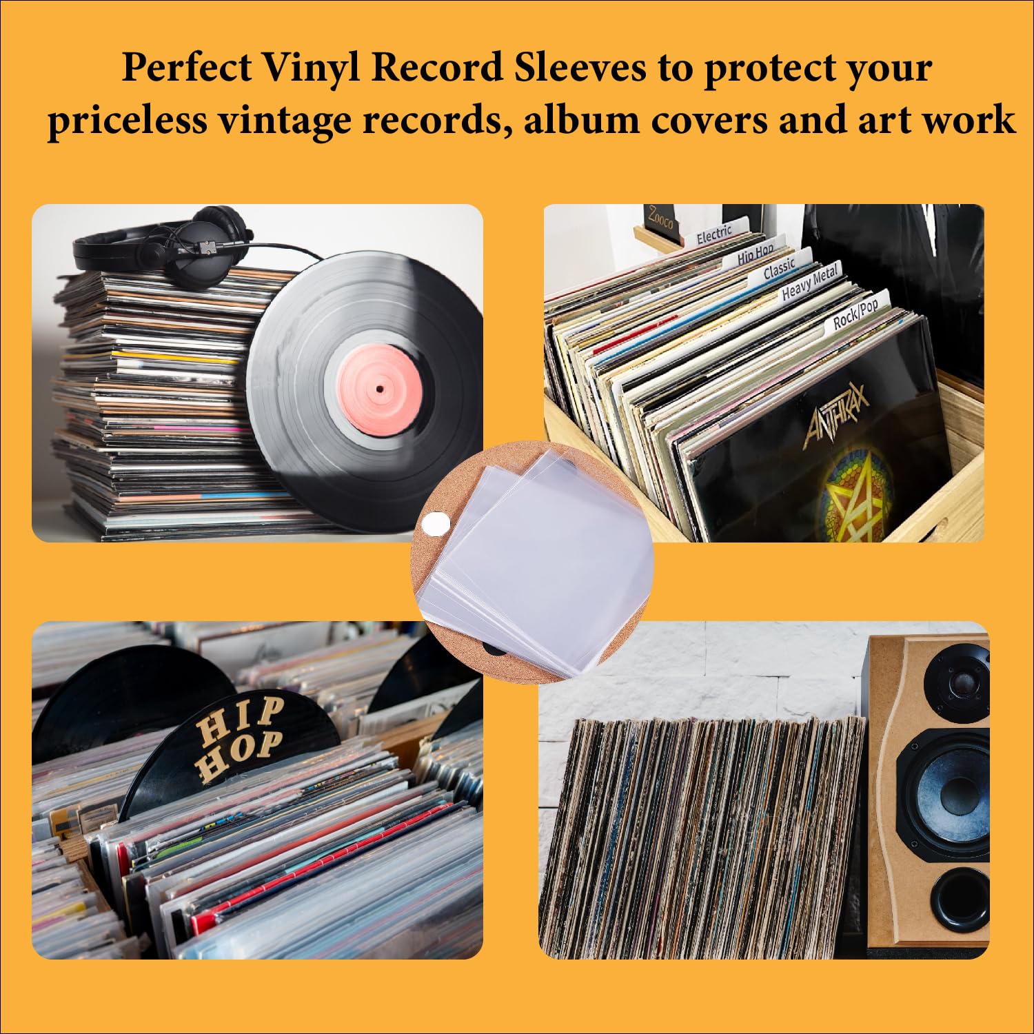 50 piezas de fundas exteriores de vinilo de 12 pulgadas, fundas de plástico para discos de vinilo LP, funda protectora de vinilo transparente sin ácido para álbum, funda de almacenamiento