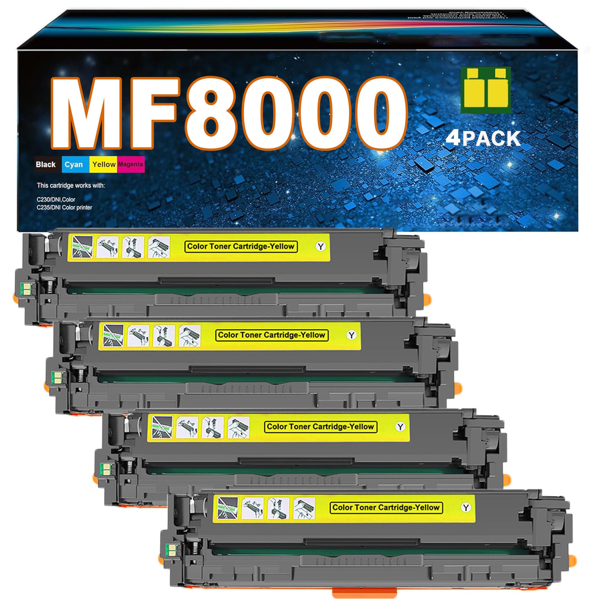 Lot de 4 Cartouches de Toner Haute capacité MF8000