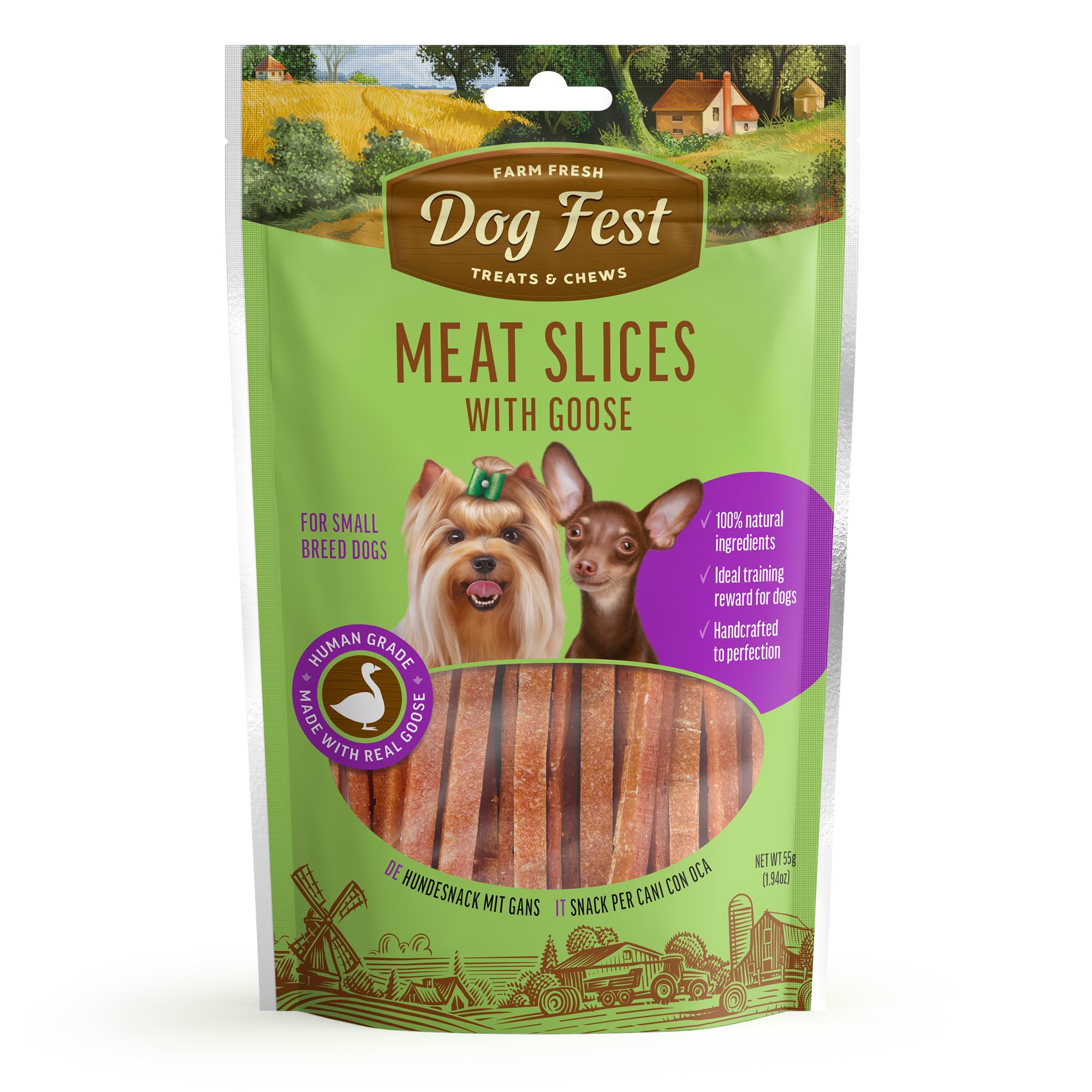 Dog Fest Premium Meat Slices with Goose, High Meat Content Natural Dog Training Treats for Small Dogs - Image 2