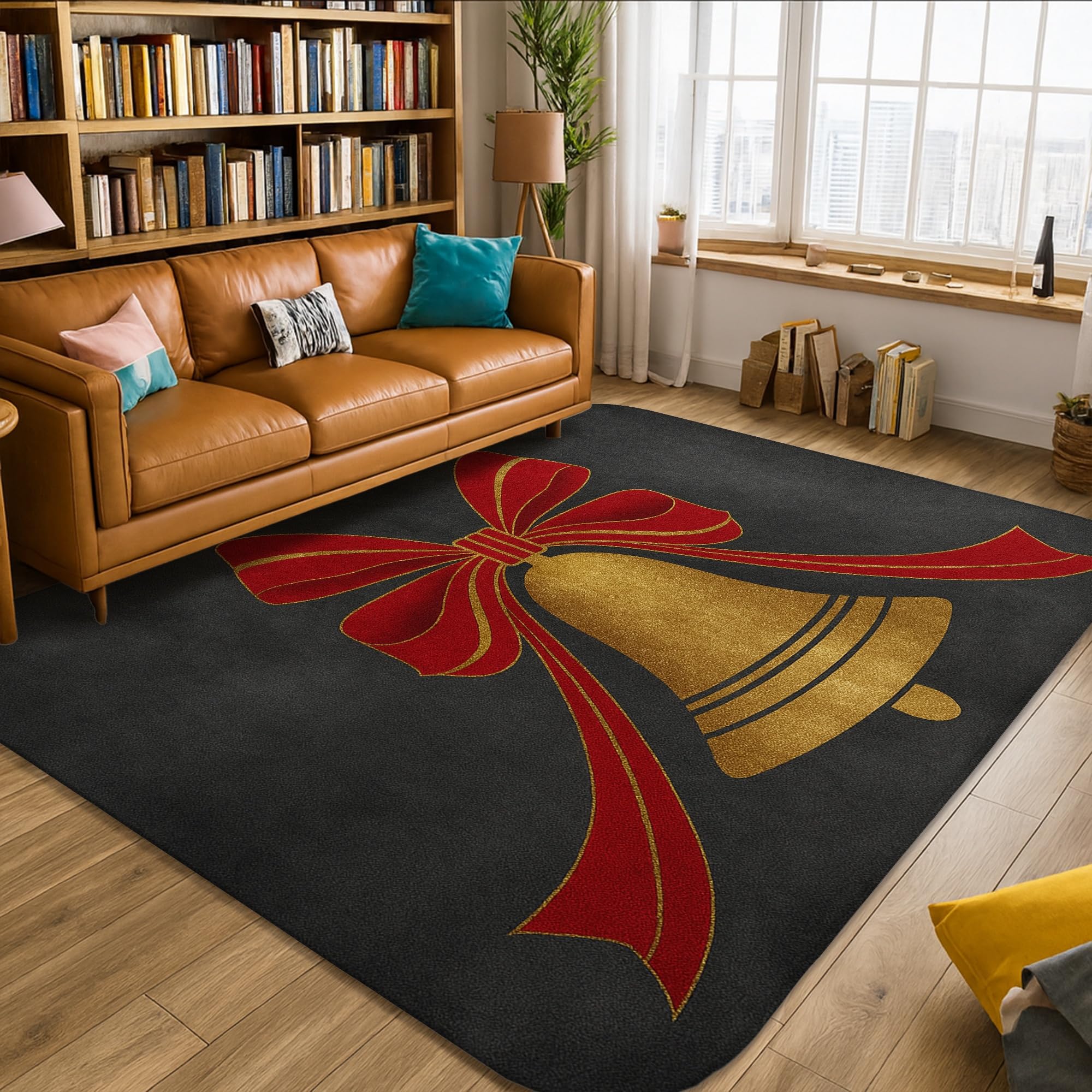 Tapis de sol rectangulaire de Noël antidérapant 1,5 x 2,1 m grand format