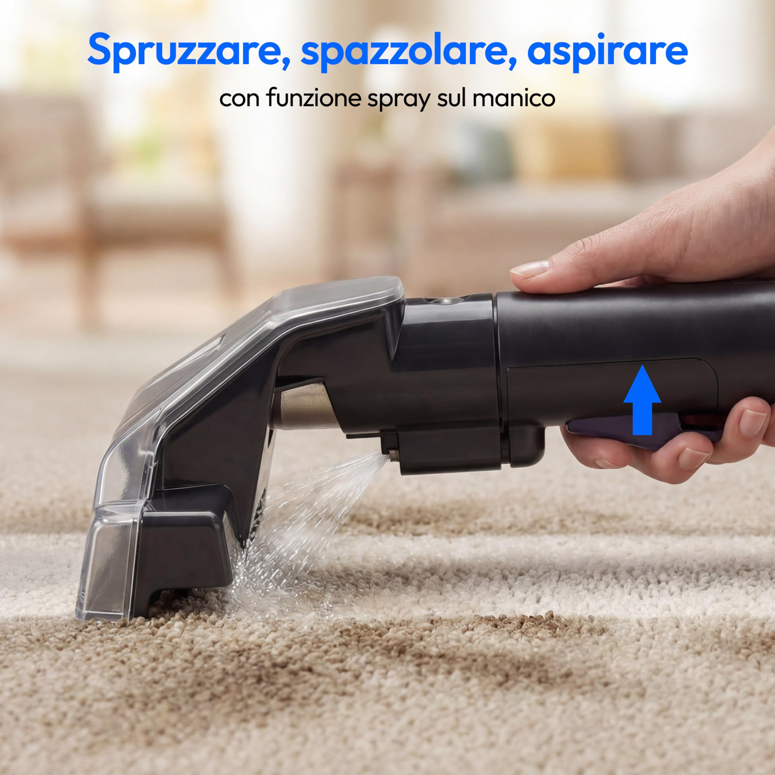 MEDION Pulitore per tappezzeria lava aspiraliquidi (Aspiratore a umido per tappezzeria, tappeti e sedili auto, serbatoio acqua pulita e sporca, bocchetta per finestre, MD100122)