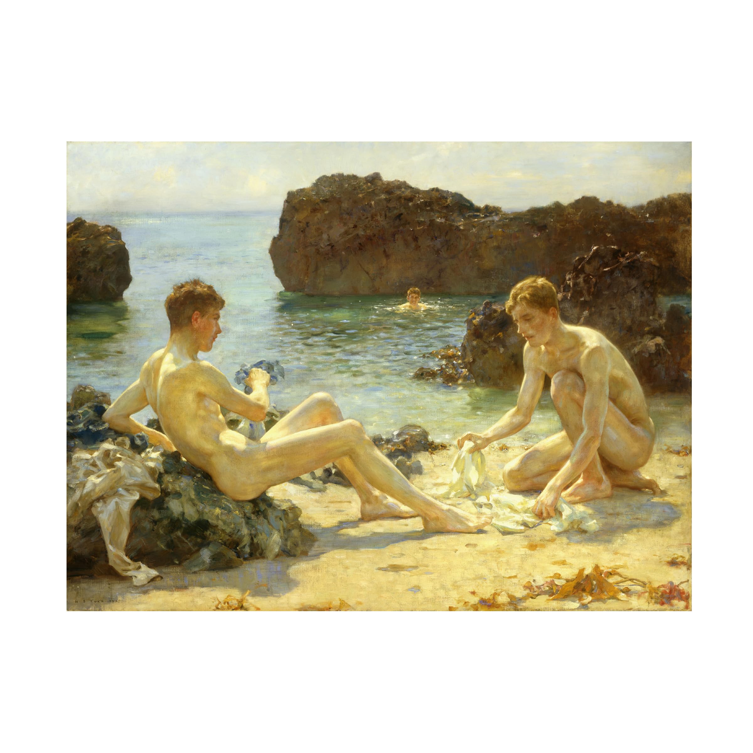 Canvas Wall Art - Henry Scott Tuke The Sun Bathers 1927 Wall Art for Living Room Bedroom or