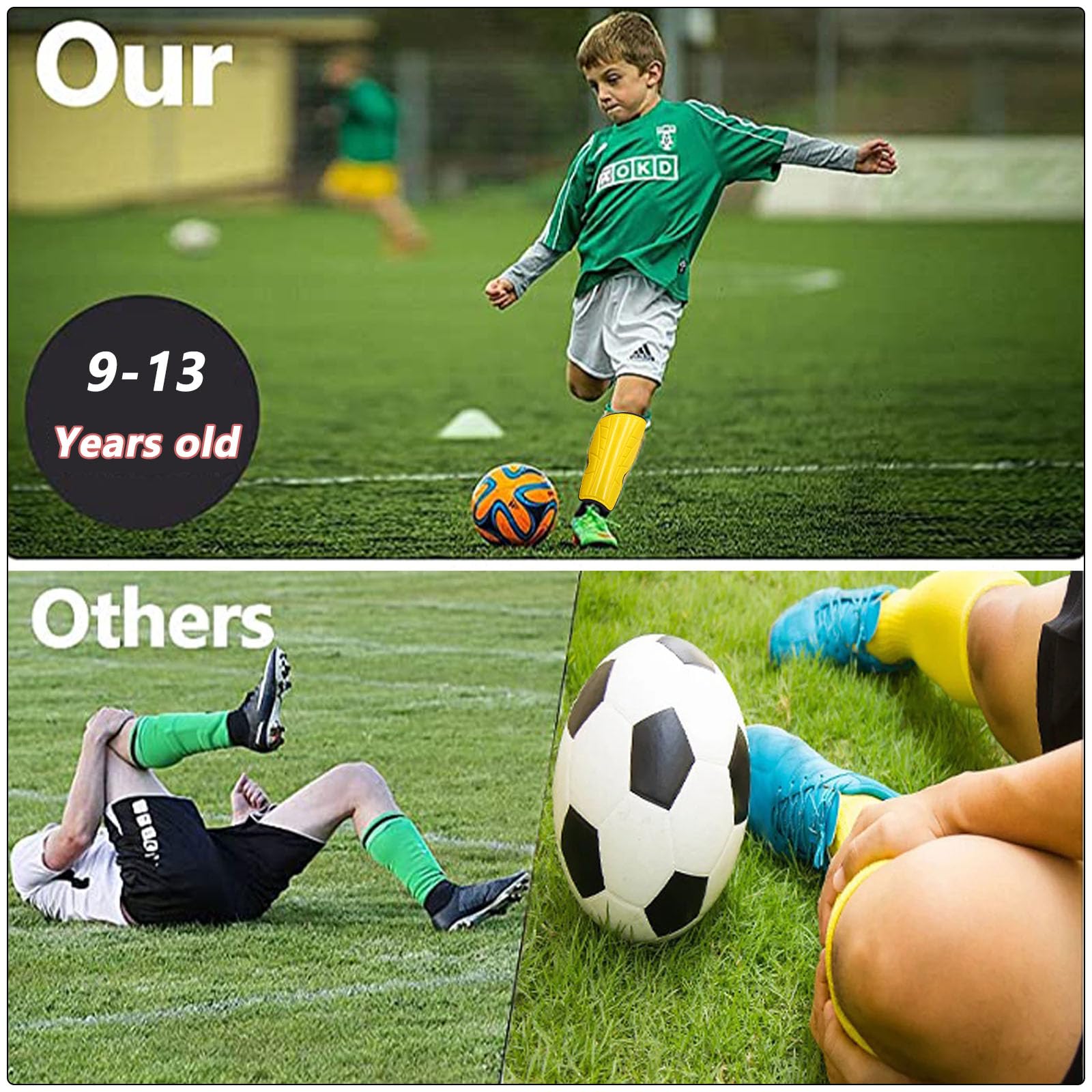 Quixotical Pair of Shin Pads for Kids Junior Youth Sports Shin Pads, Football Shin Guards - Image 4