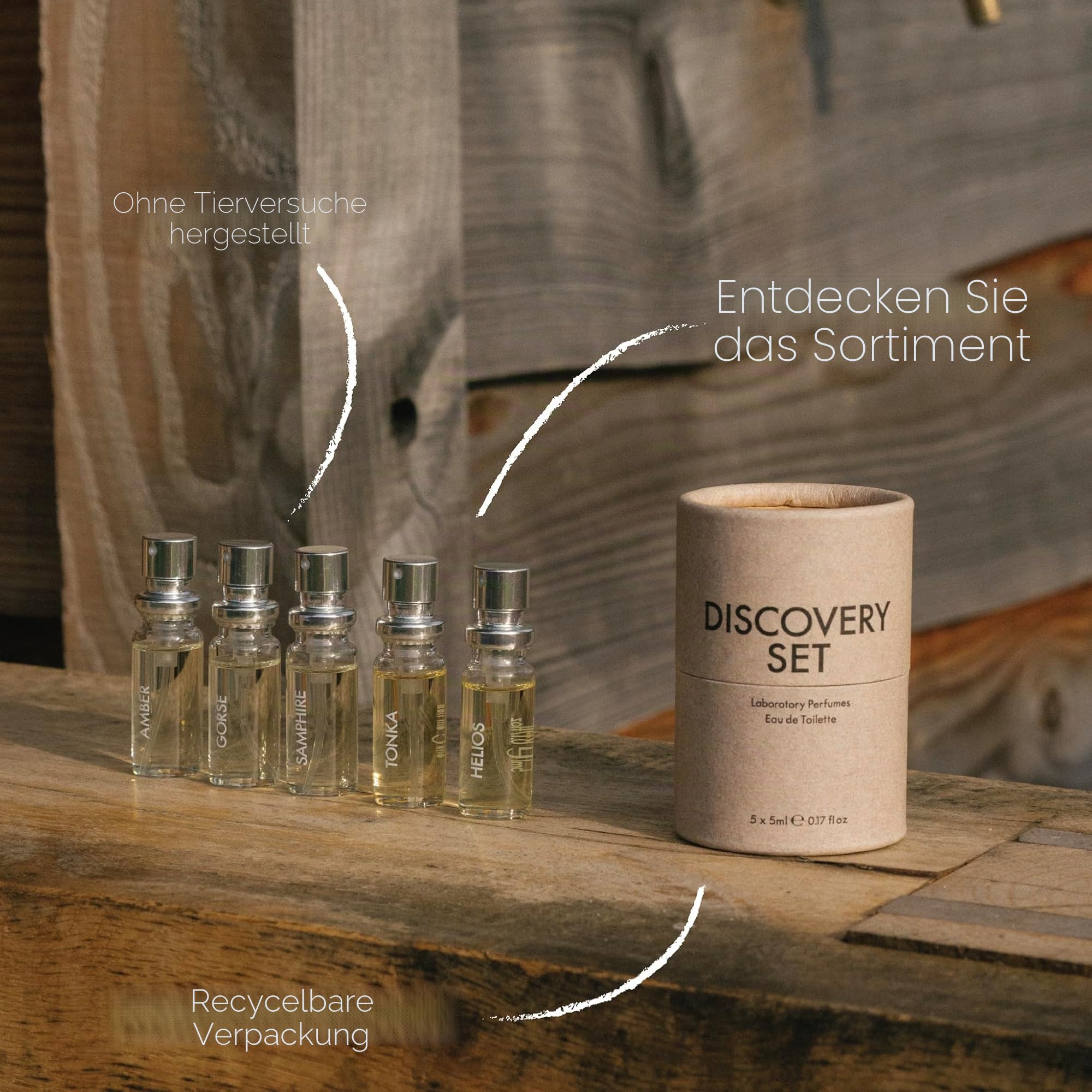 Laboratory Perfumes Discovery Set | 5 x 5ml Eau de Toilette | Gender-Free, Nature-Inspired Fragrances