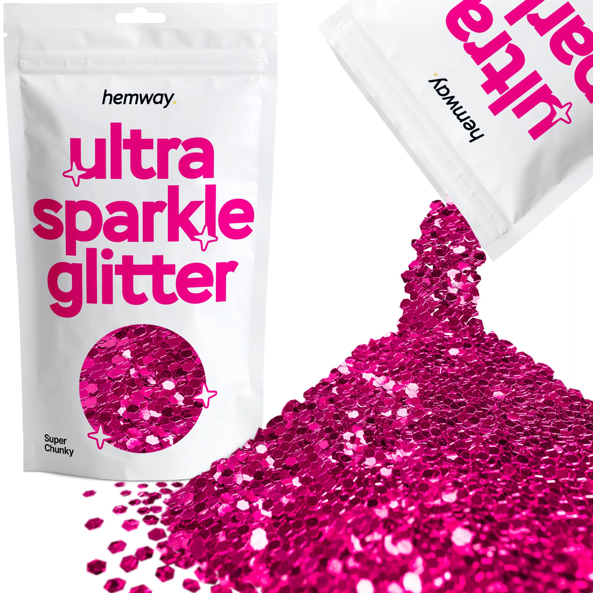 Hemway Ultra Sparkle Glitter Baby Pink Iridescent 100g Fine | Glitter for Arts & Craft, Makeup, Nail Art, Crafting, Card Making, Sparkle Decoration — view 213