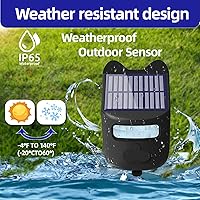 Vista 6 de Alarmas solares inalámbricas para entrada exterior resistente a la intemperie, detector de movimiento y sensor para 1000 pies de largo alcance, sin