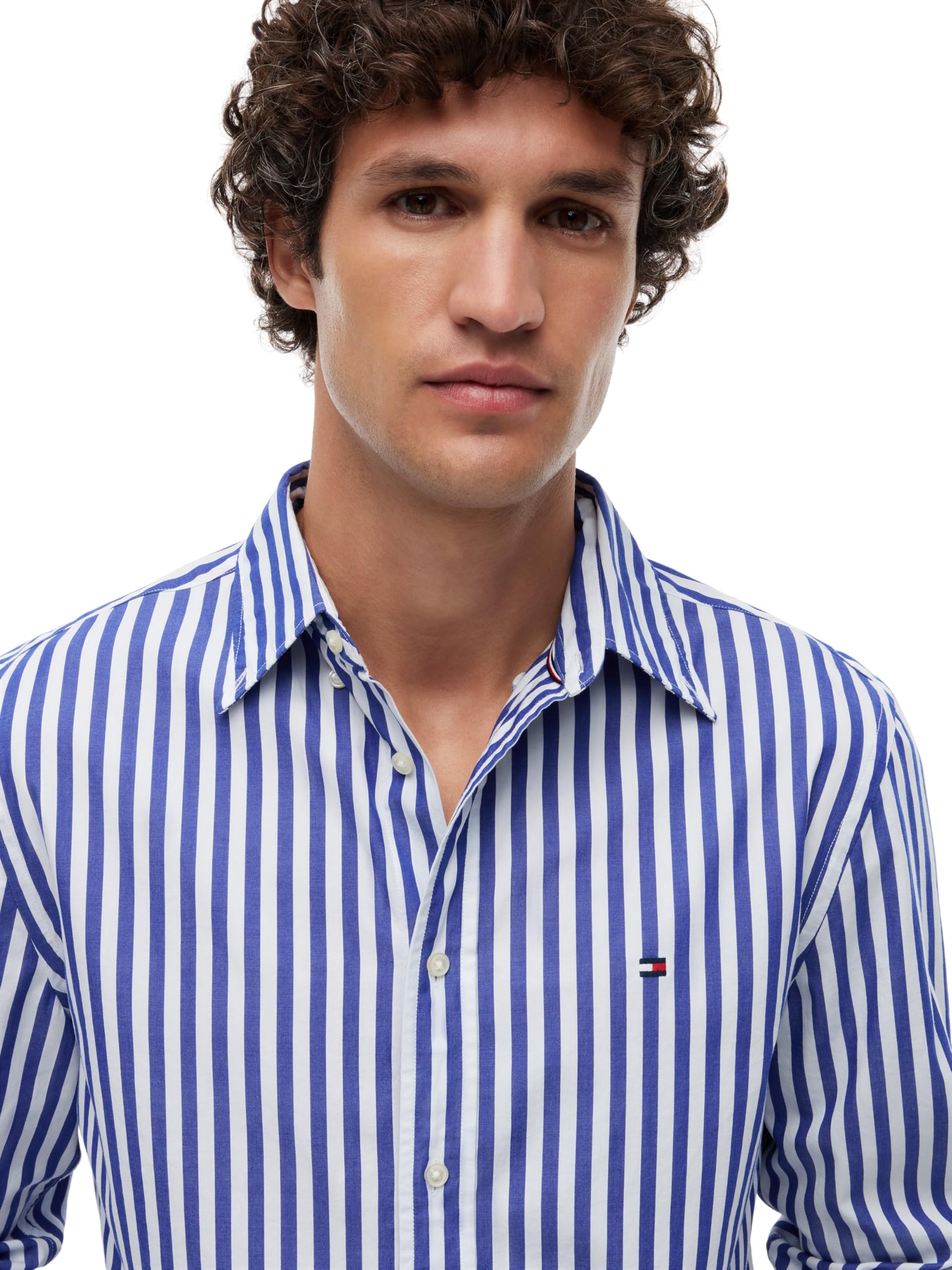 Tommy Hilfiger Męska koszula Flex Poplin Classic STP Rf MW0MW42440 S/S, niebieska, XXL