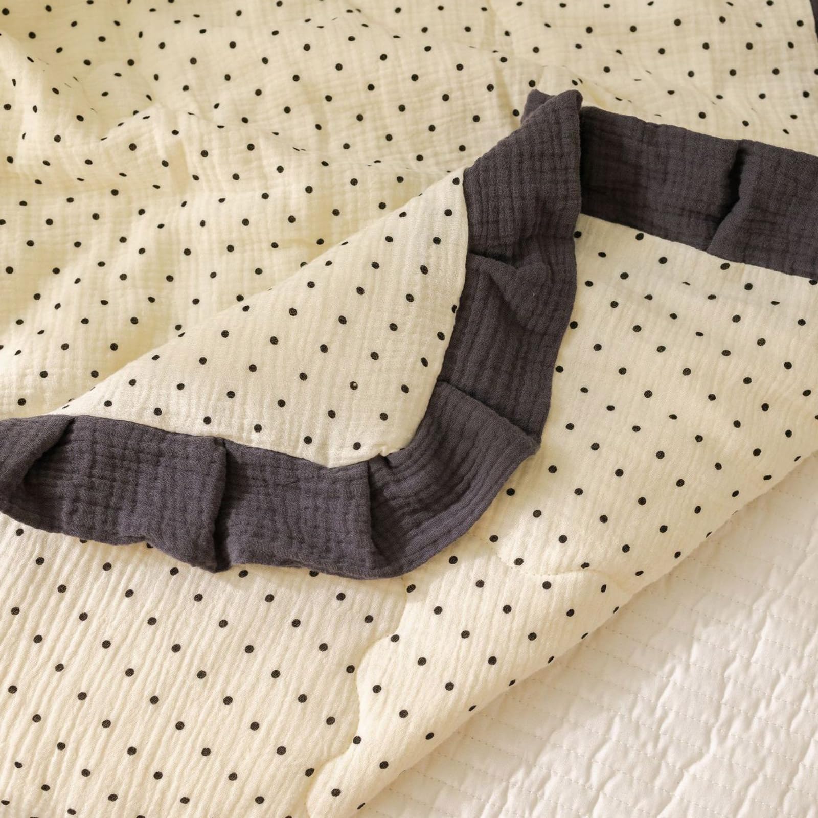 Manta de algodón para bebé, diseño de volantes, manta de muselina para guardería, guardería, decoración de ropa de cama