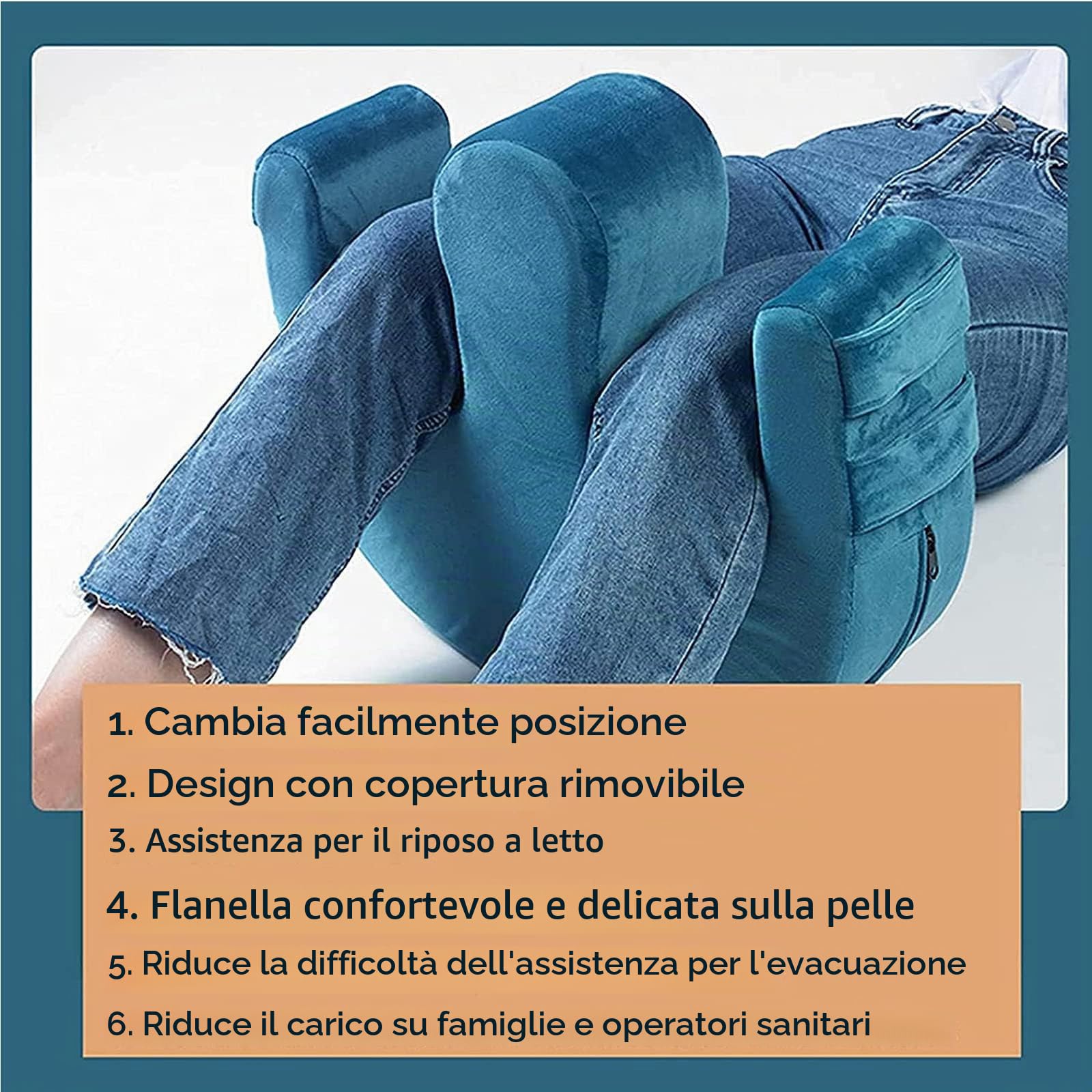 UYSELA Ausilio alla Rotazione per Anziani con Cinghia di Fissaggio Flanella Cuscino Girevole per Strumento di Cura del Paziente Allettato Paralizzato Cuscino Anti-Decubito,Marrone
