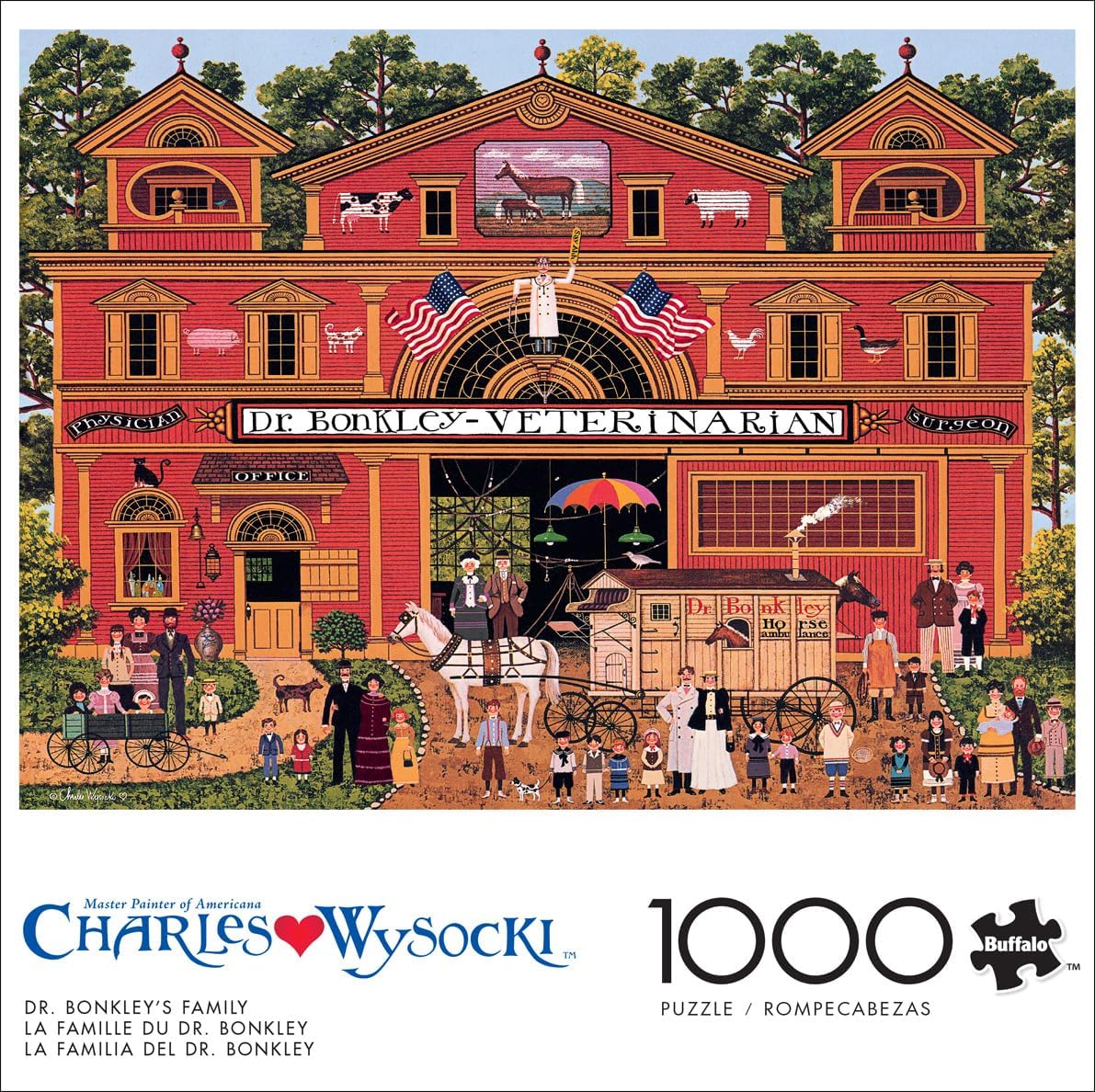 Buffalo Games – 1000 Piece Jigsaw Puzzle - ​Dr. Bonkley's Family - Charles Wysocki Colorful Puzzle for Adults – Precision-Cut Pieces, Beautiful Artwork, and Hours of Relaxing Fun