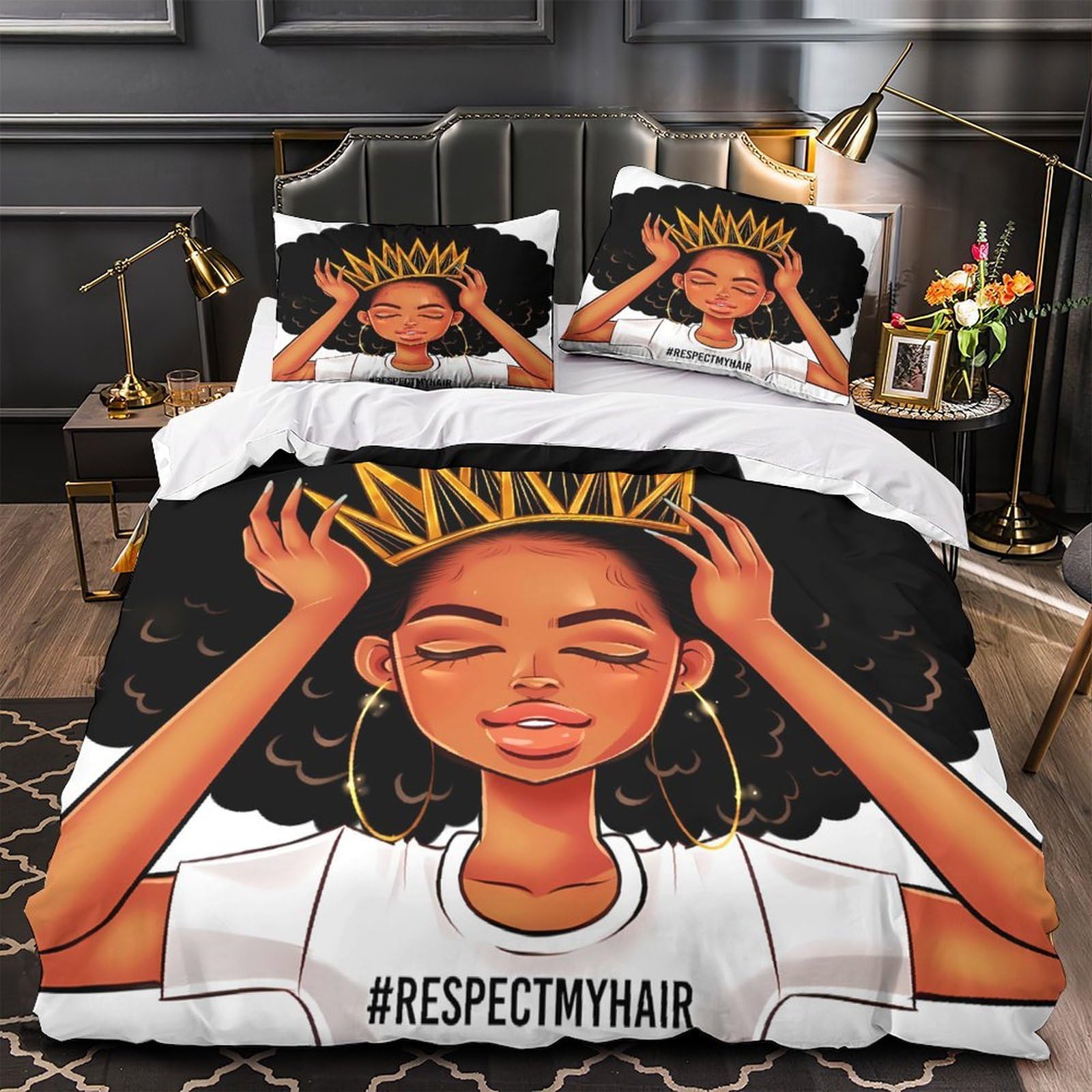 Parure de lit savane africaine pour chambre d'adolescent super king