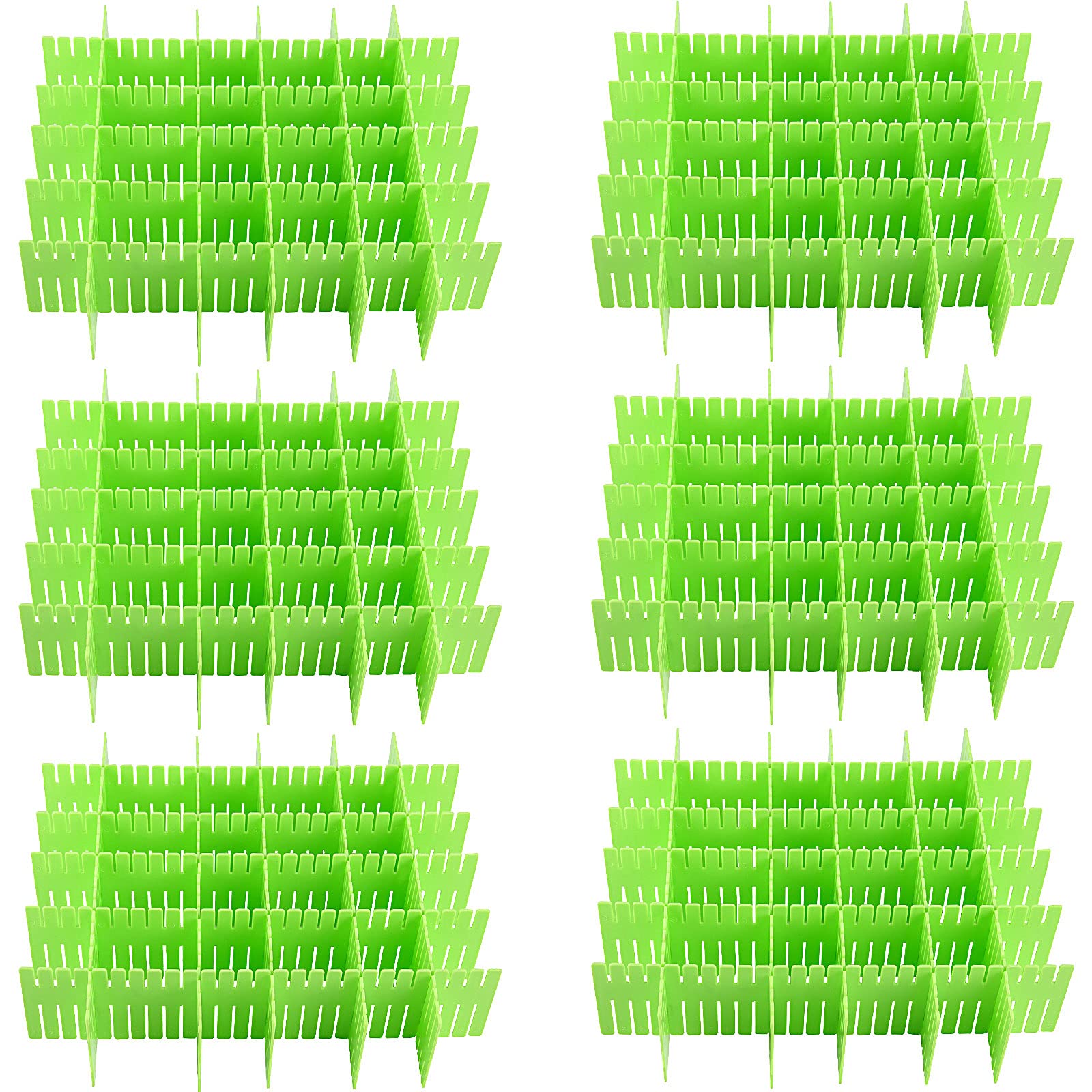ZOENHOU 60 divisori per cassetti da 30,5 x 6,76 cm, in plastica di alta qualità, regolabili, per cassetti da trucco, scrivania, cucina, cassetti e portaoggetti