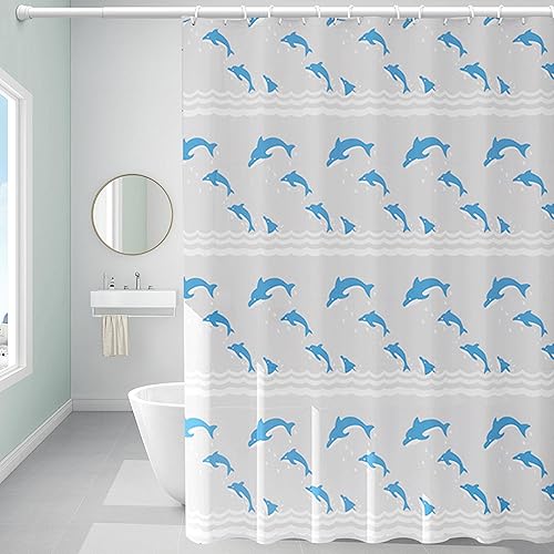 Miniatura 18 de Forro de cortina de ducha de plástico, forro de ducha de EVA 6G de alta calidad, cortinas de ducha para baño con 3 pesos magnéticos y ojales a Gotas