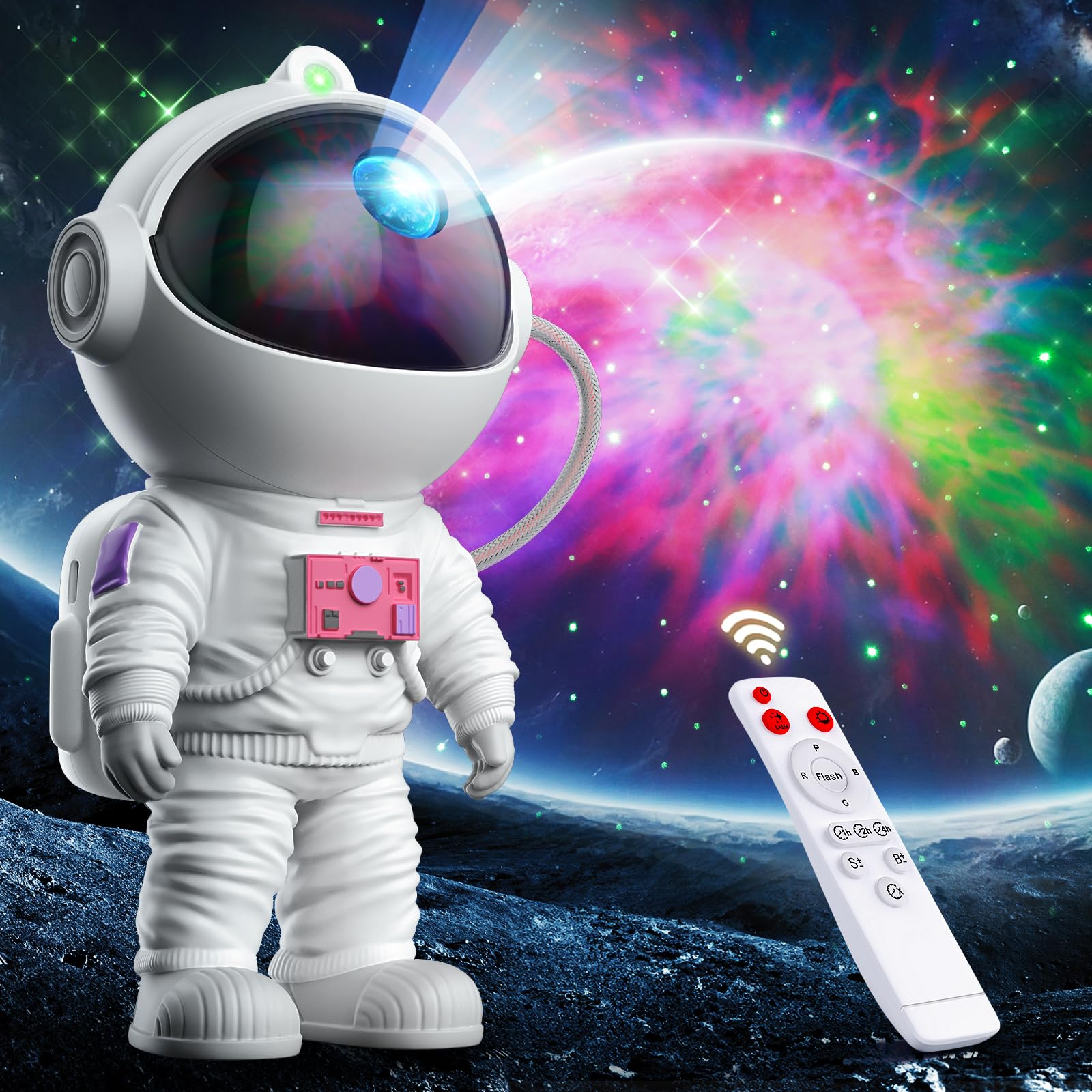 Astronaut Galaxy Projector, Star Projector for Bedroom, Nebula Night Light with Timer and Remote, LED Space Galaxy Lamp for Room Decor, Home Decor, Gifts for Kids, Christmas, Birthday